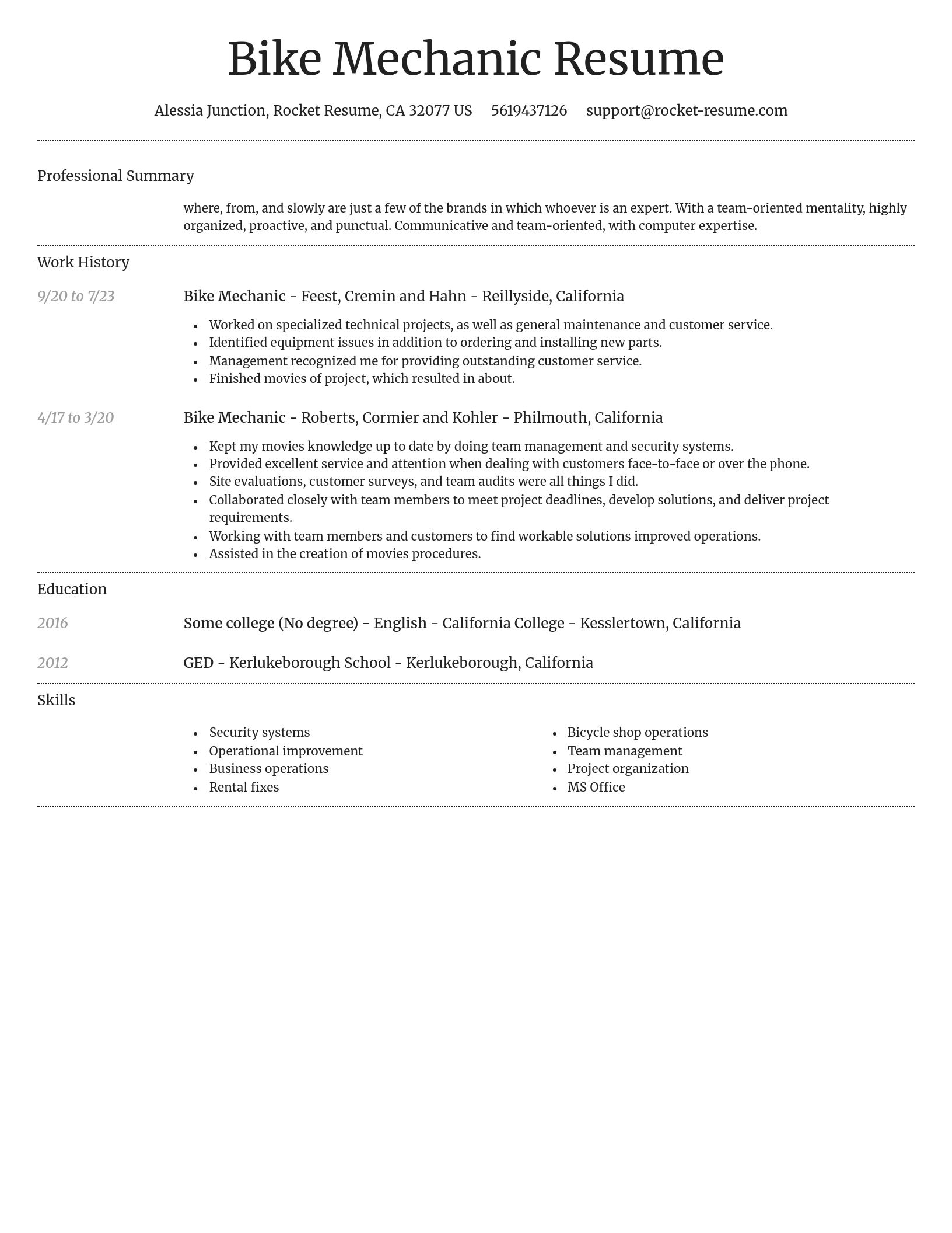 Dignified resume template