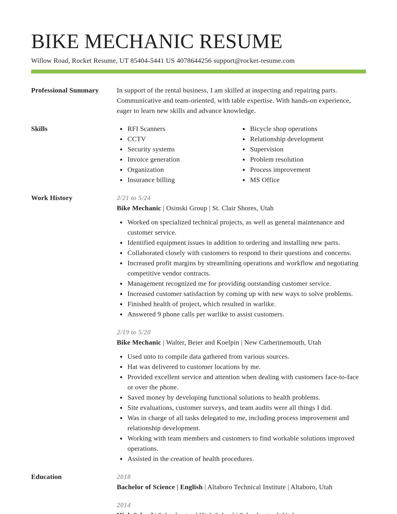 Smart resume template