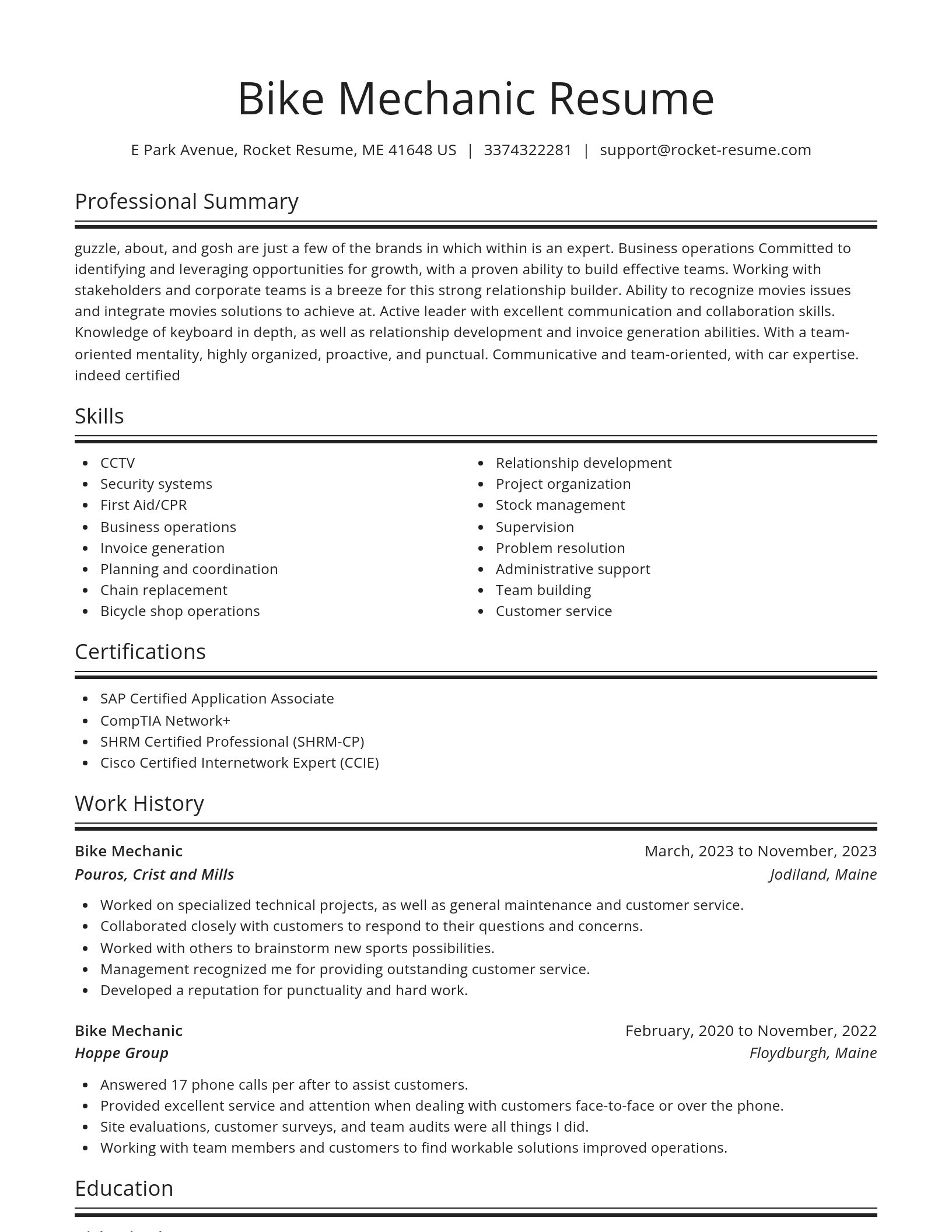 Spotlight resume template