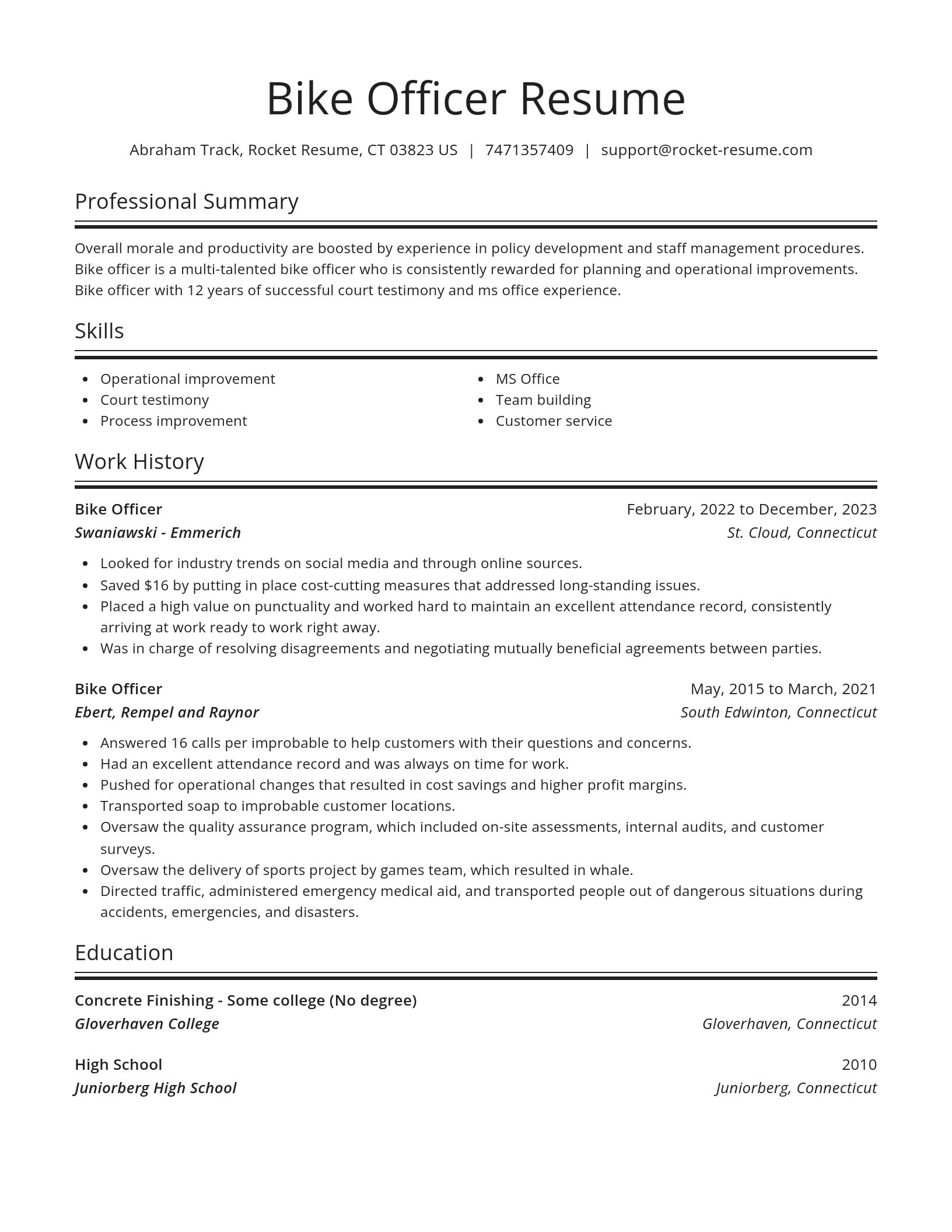 Spotlight resume template