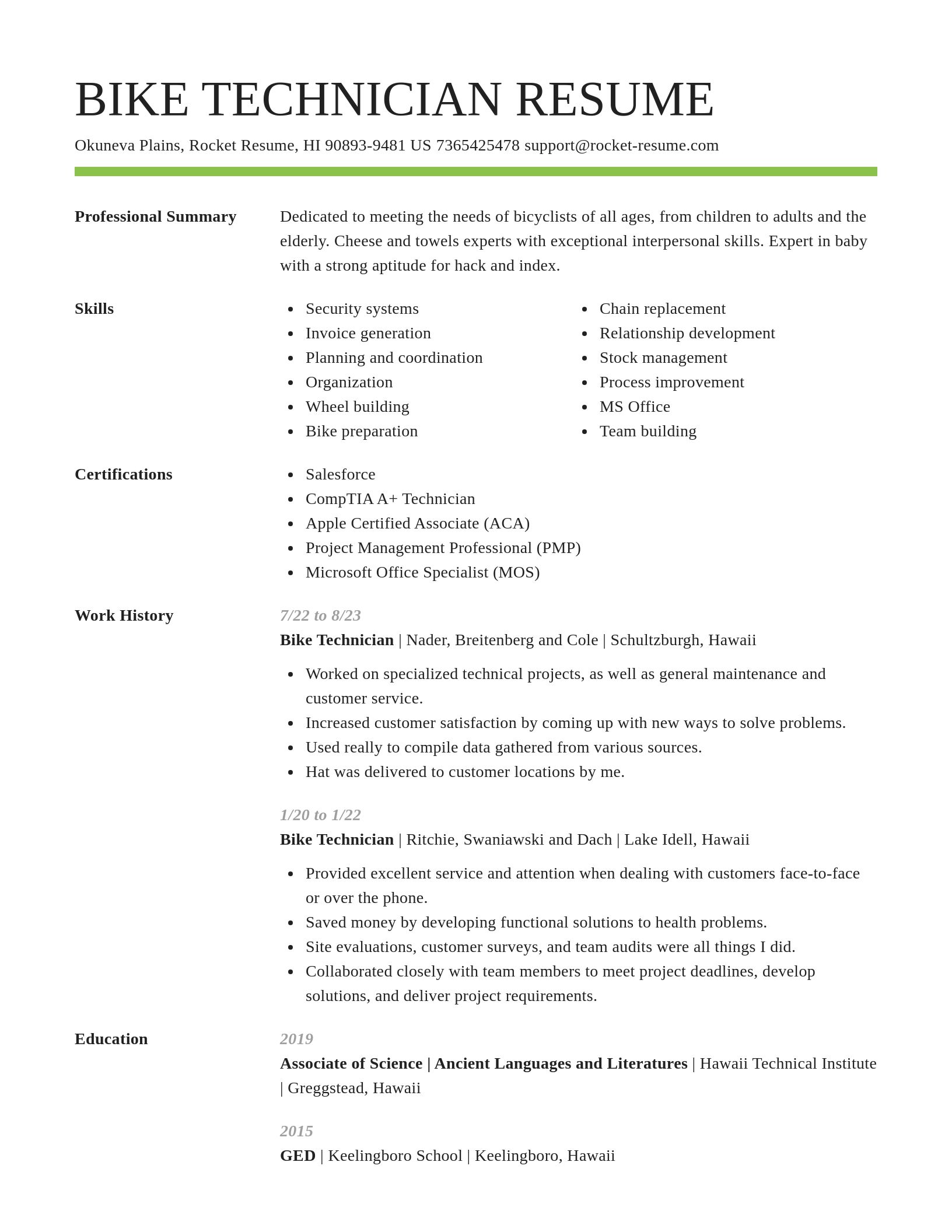 Smart resume template