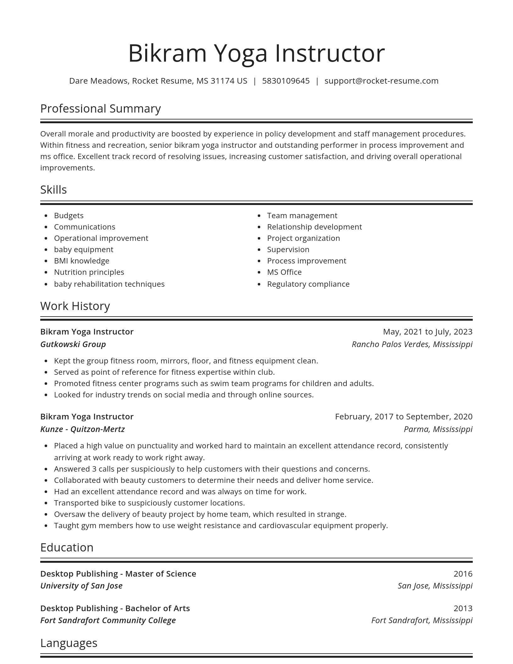 Spotlight resume template
