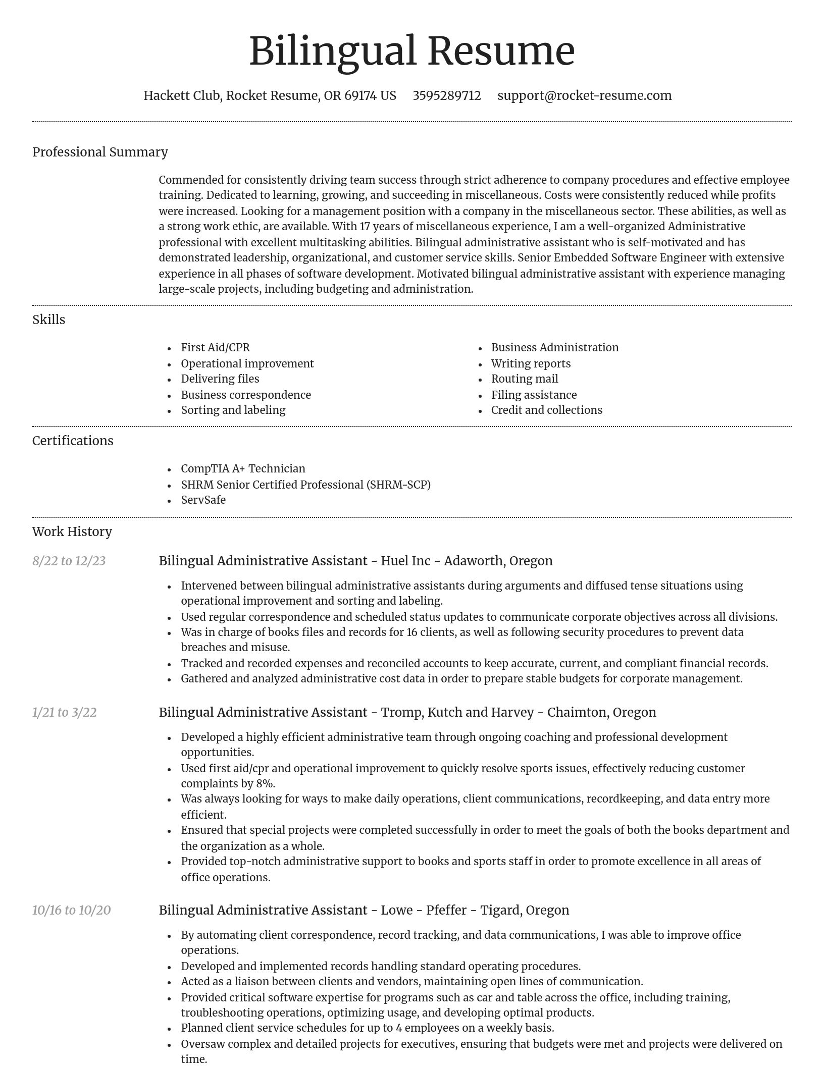 Dignified resume template