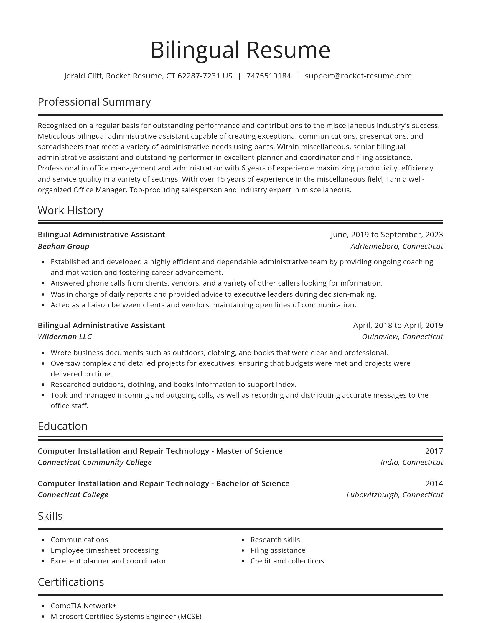 Spotlight resume template
