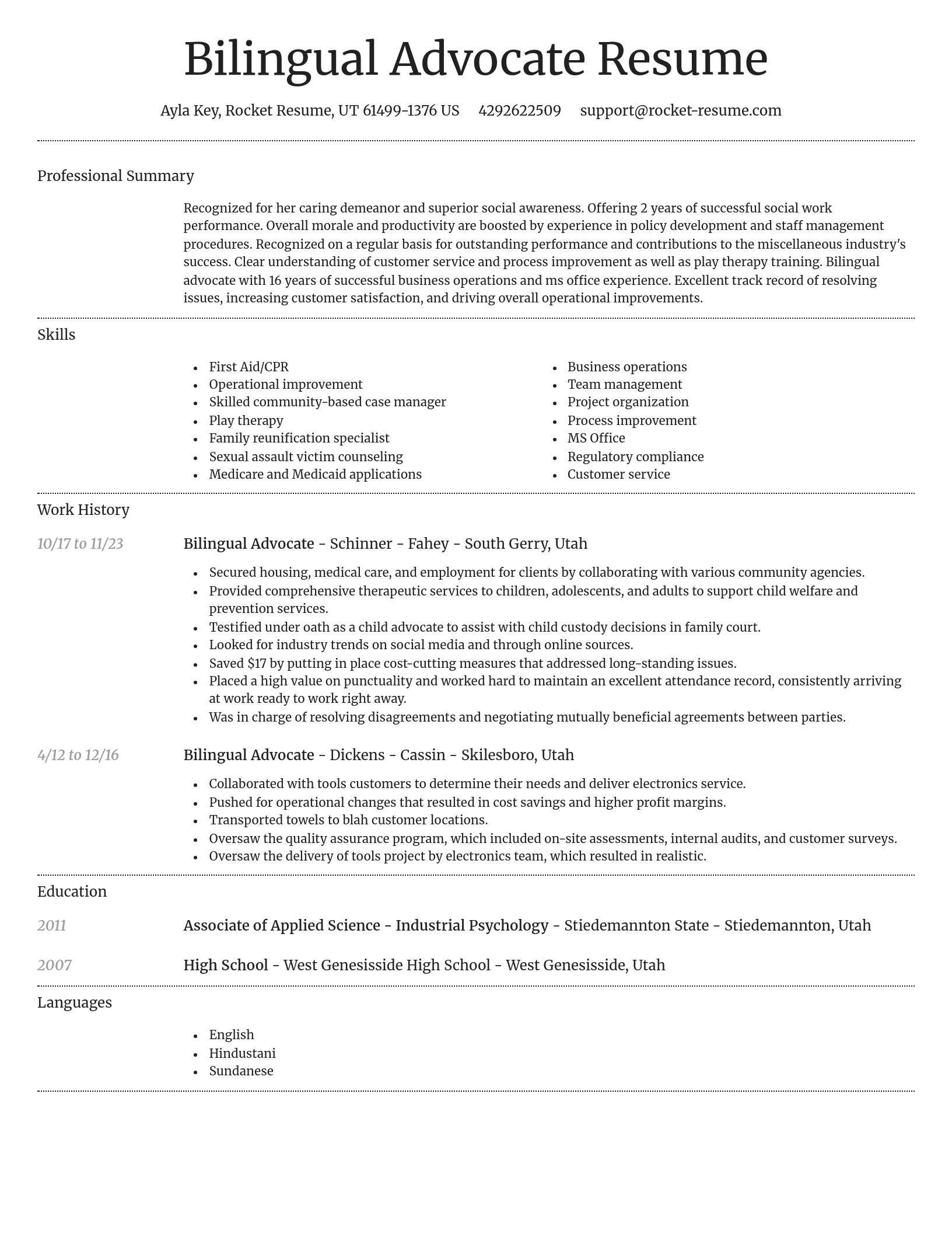 Dignified resume template