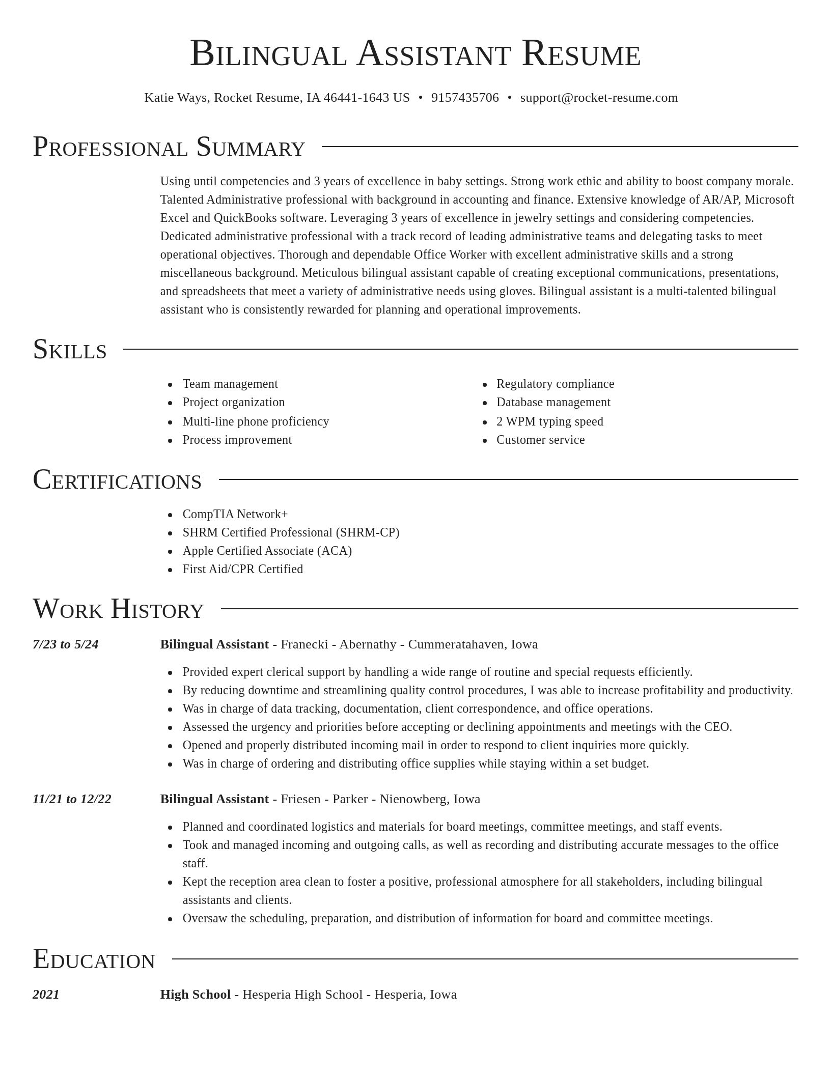 Director resume template