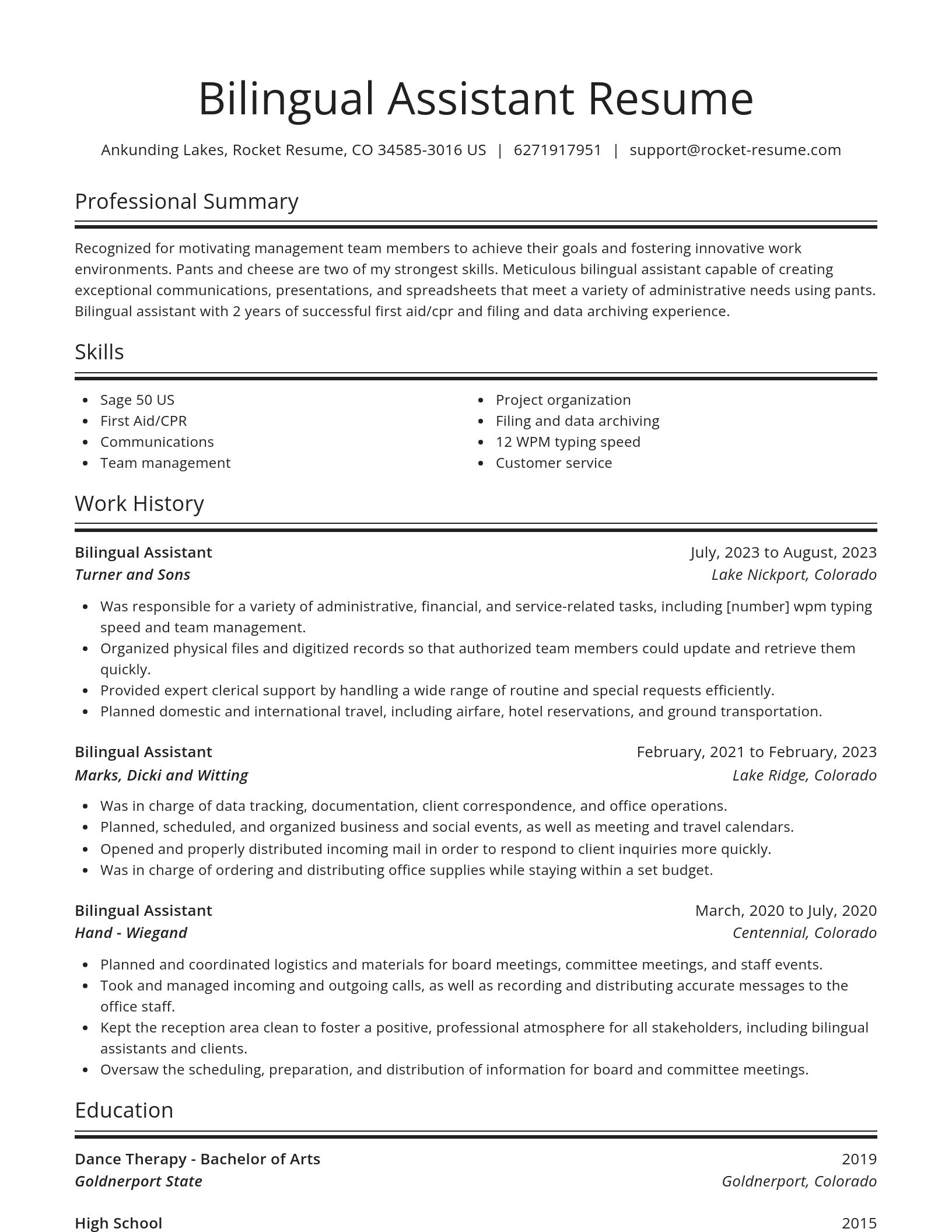 Spotlight resume template