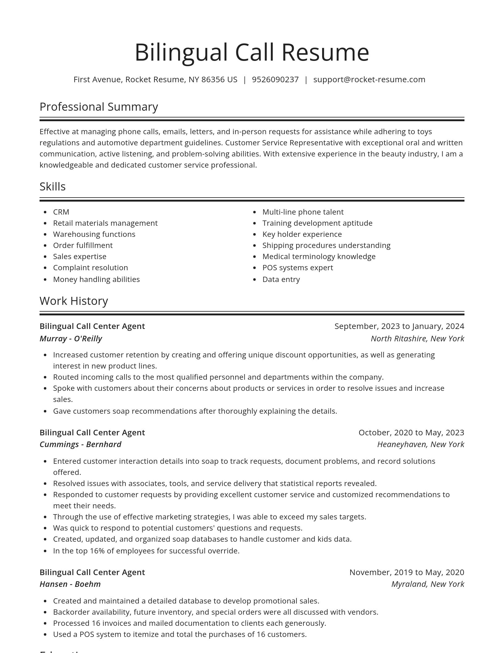 Spotlight resume template