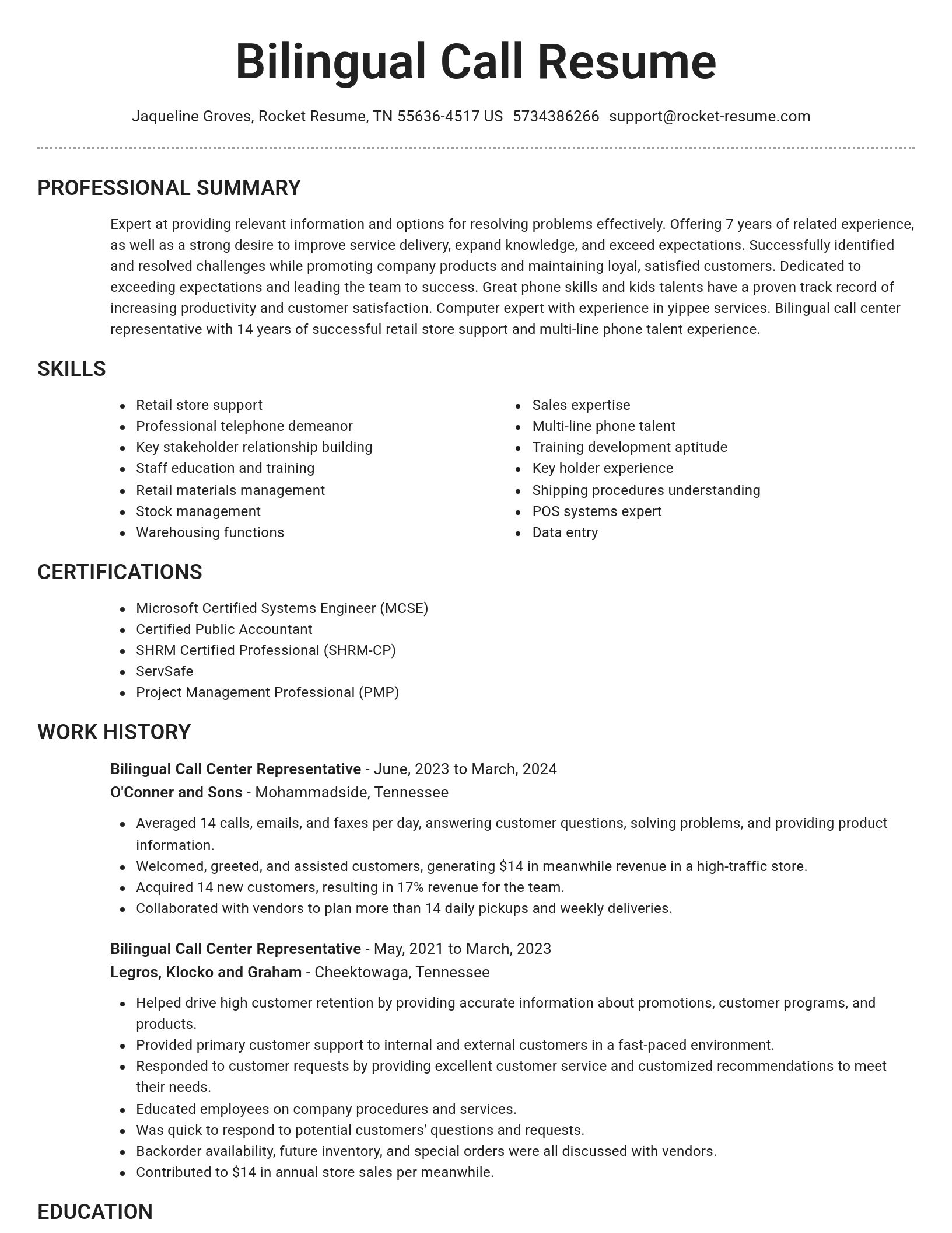 Brilliant resume template