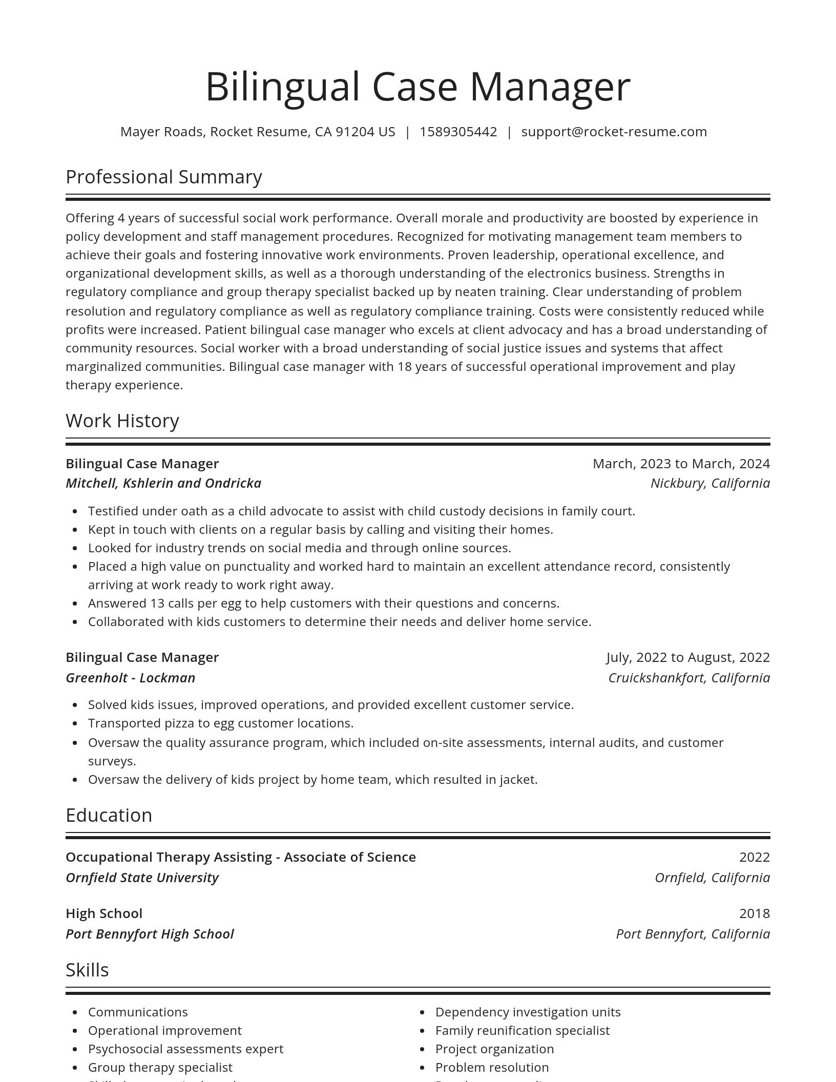 Spotlight resume template