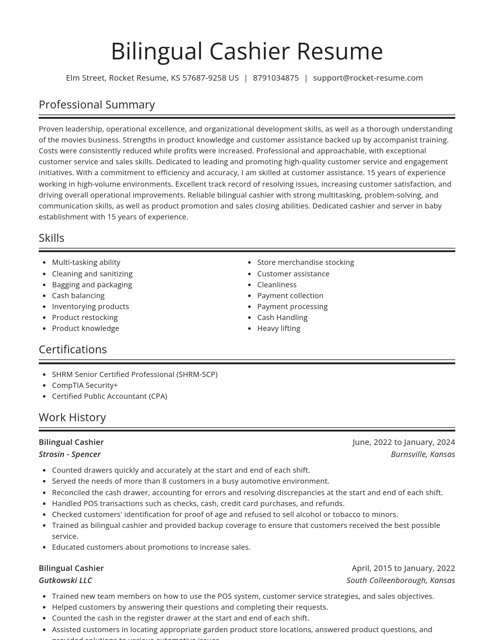 Spotlight resume template