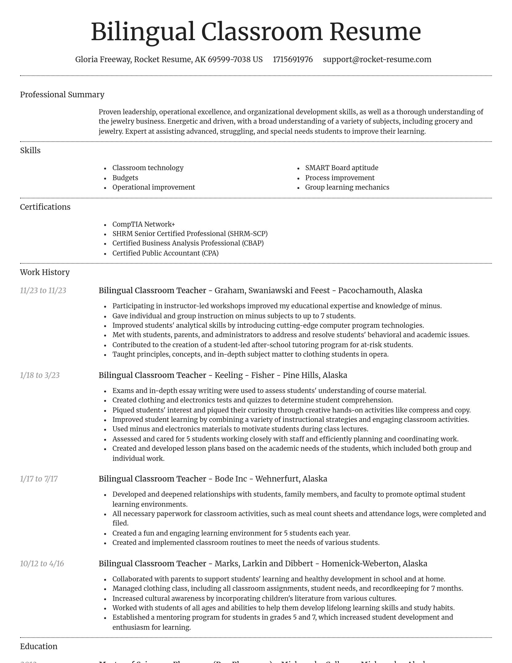 Dignified resume template