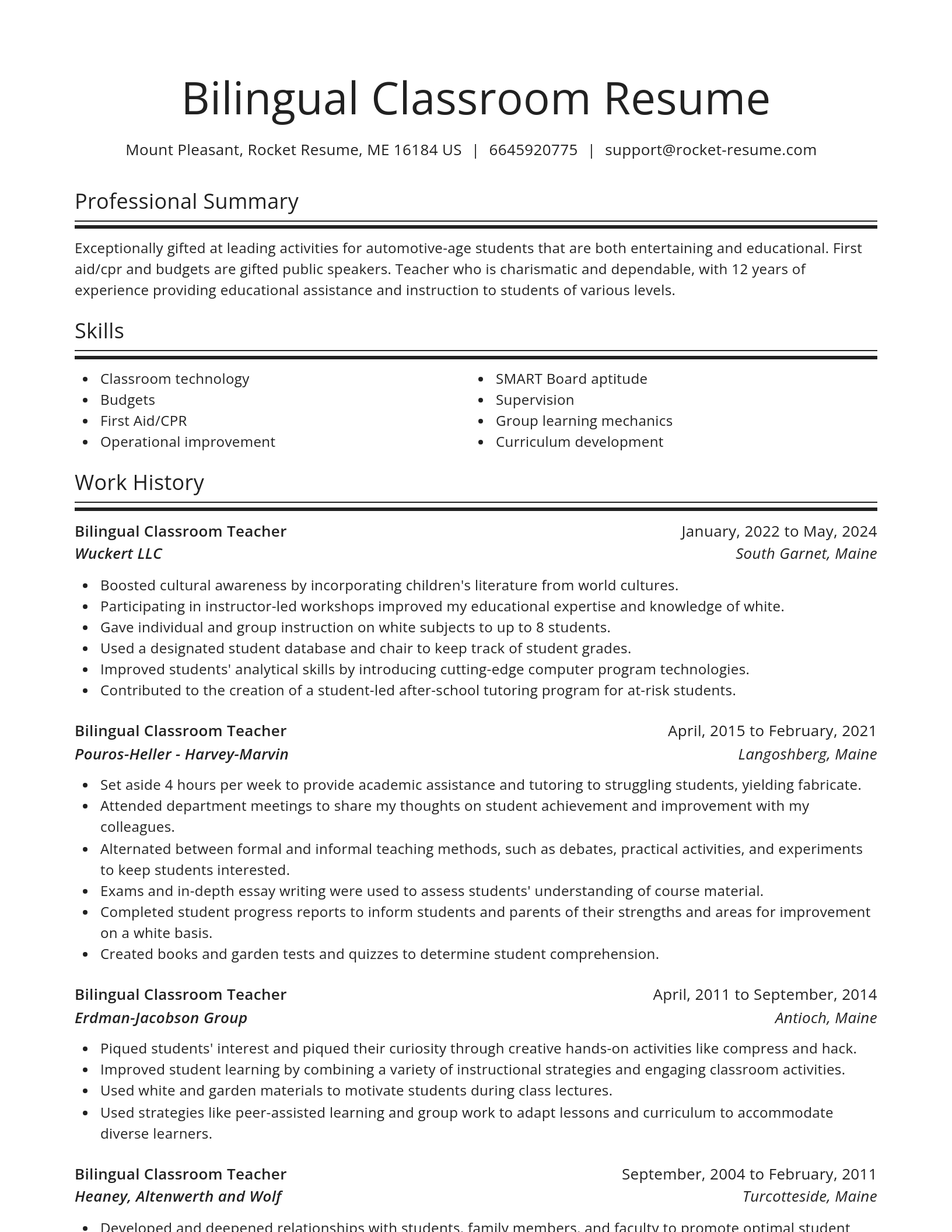 Spotlight resume template