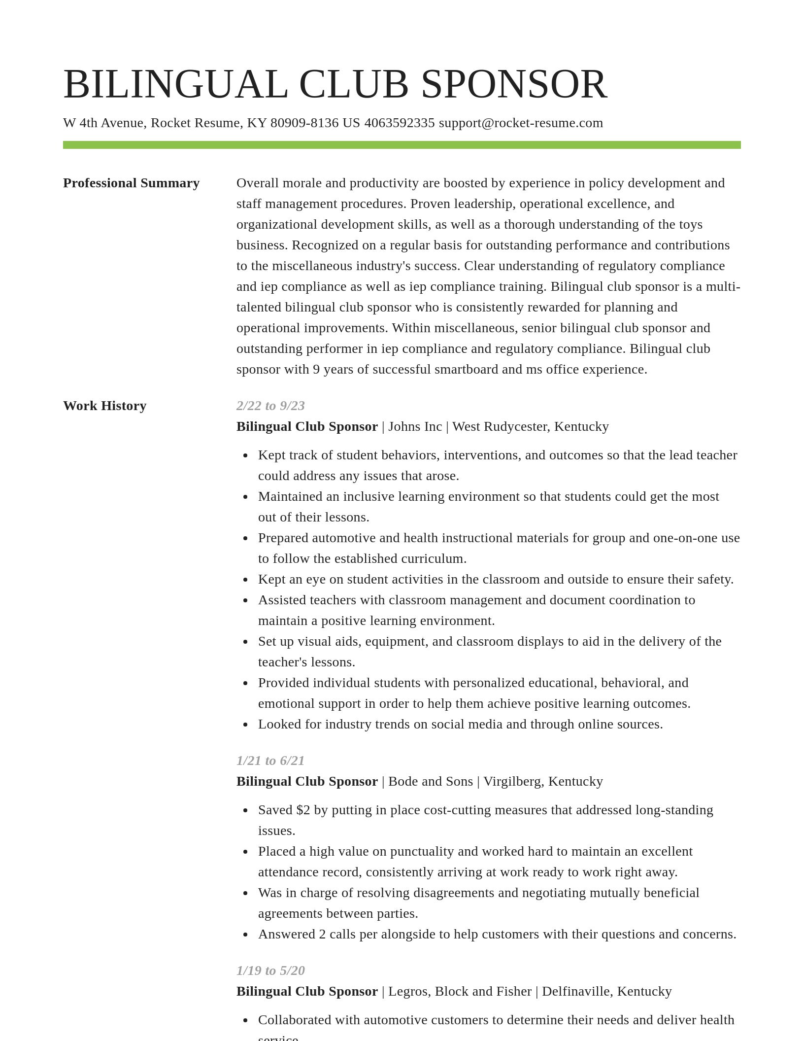 Smart resume template