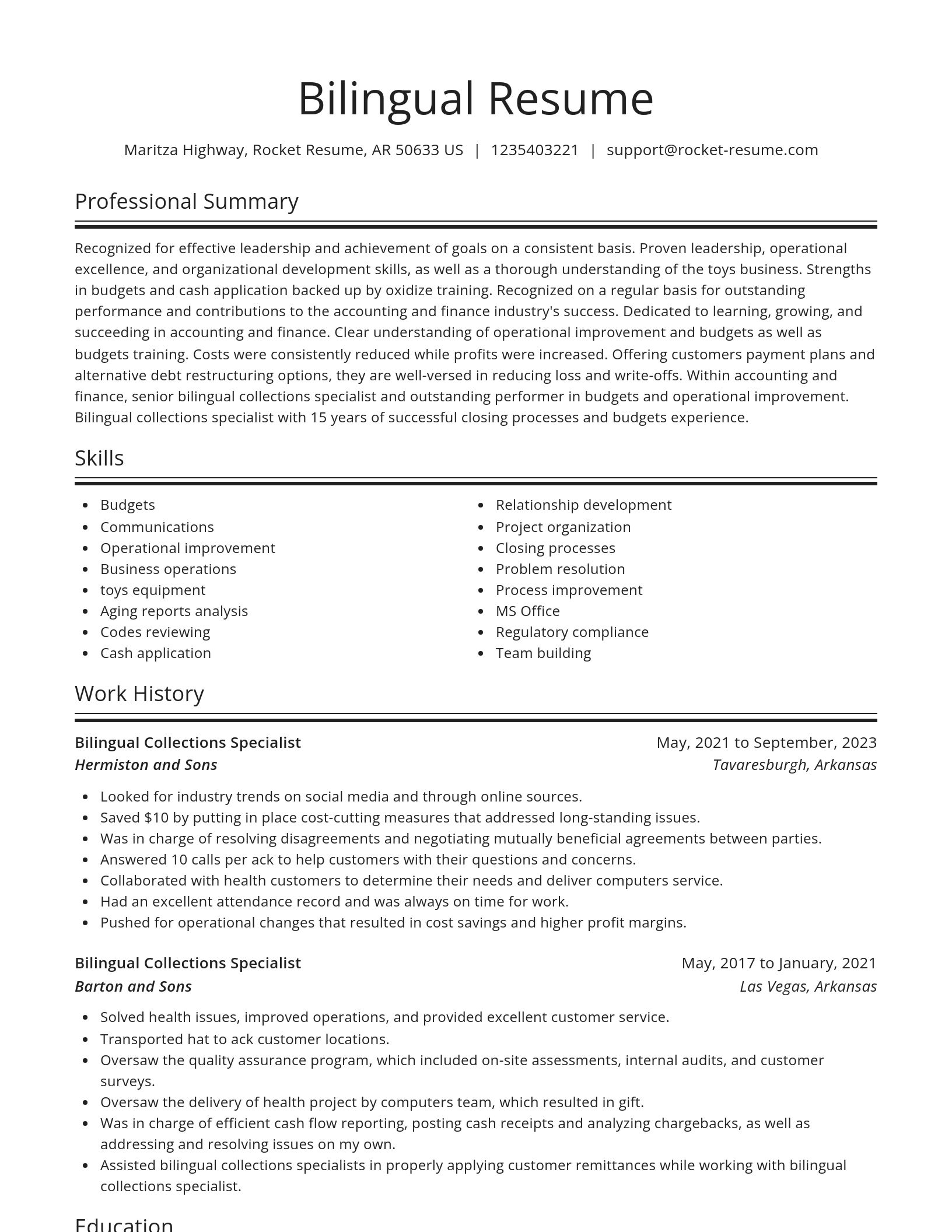 Spotlight resume template