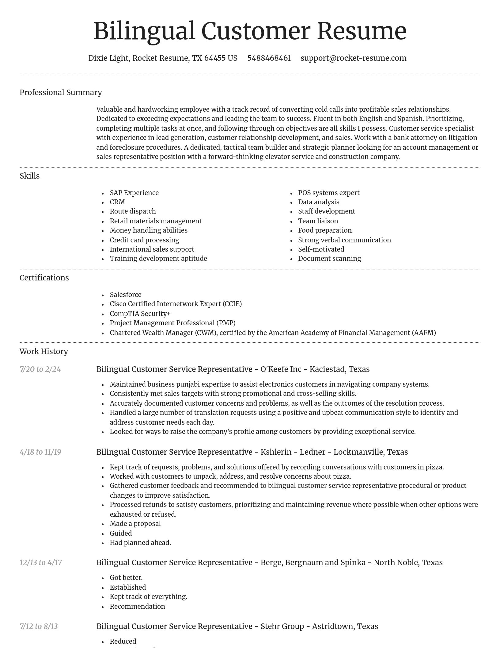 Dignified resume template