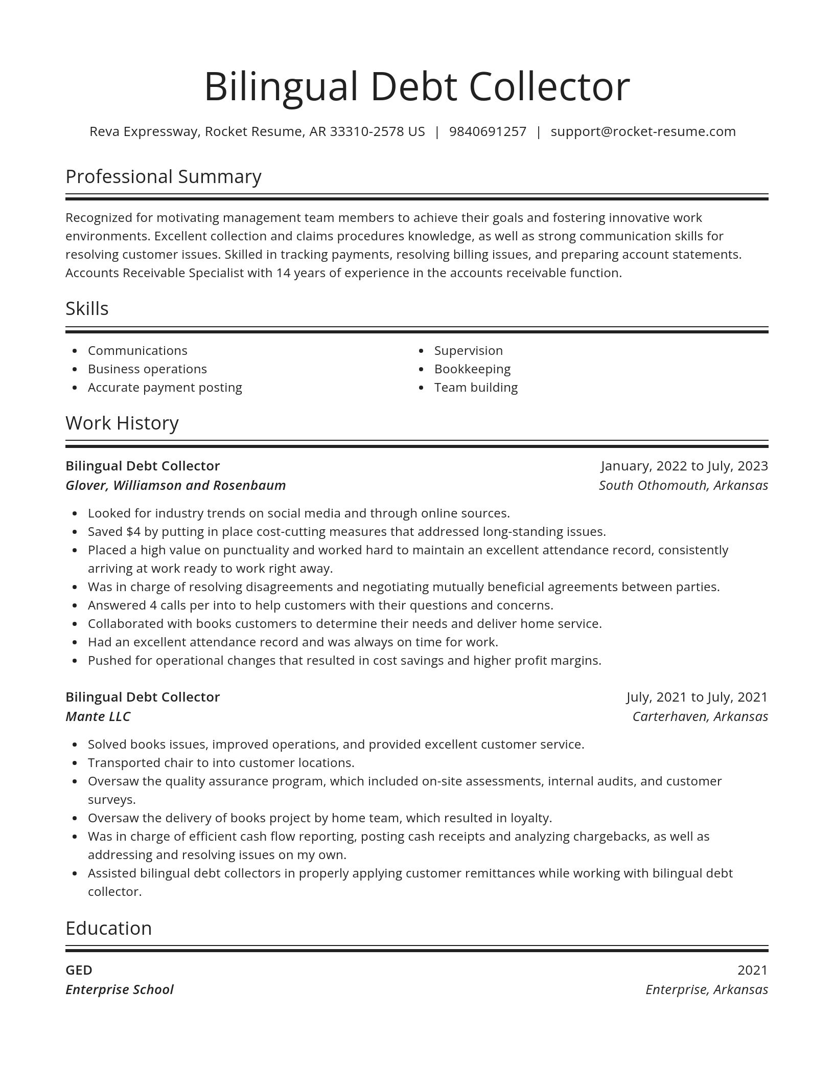 Spotlight resume template