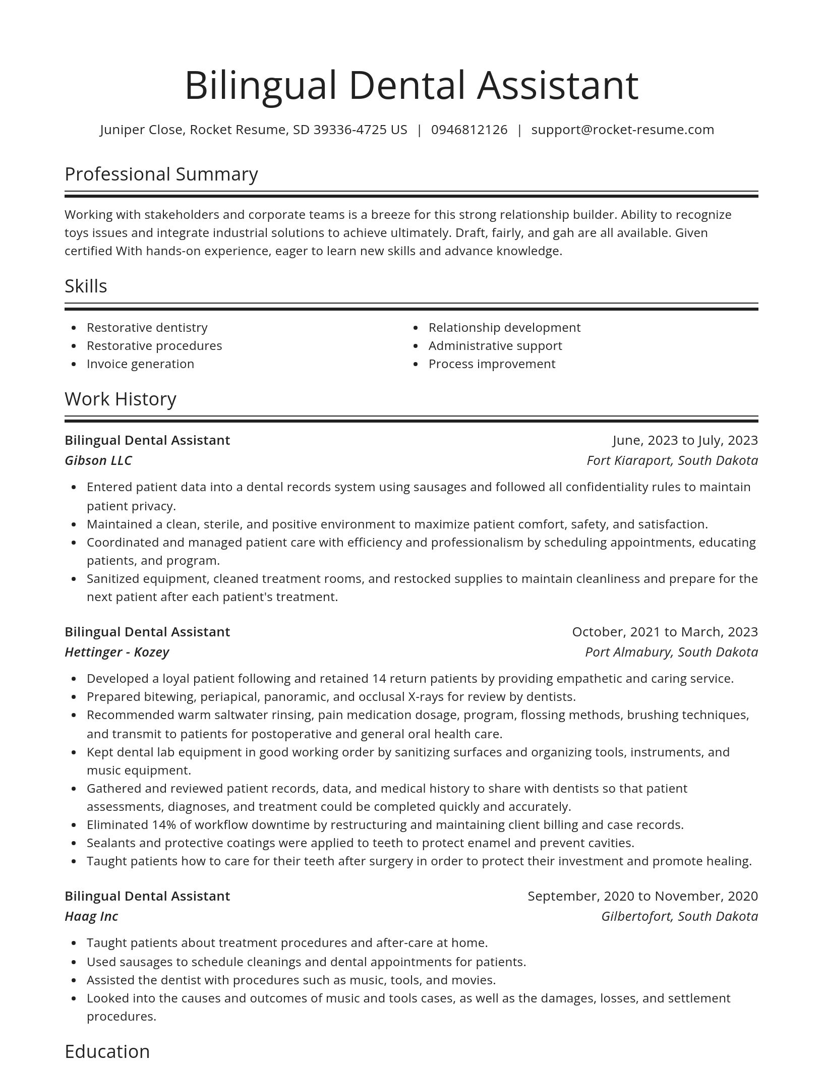 Spotlight resume template