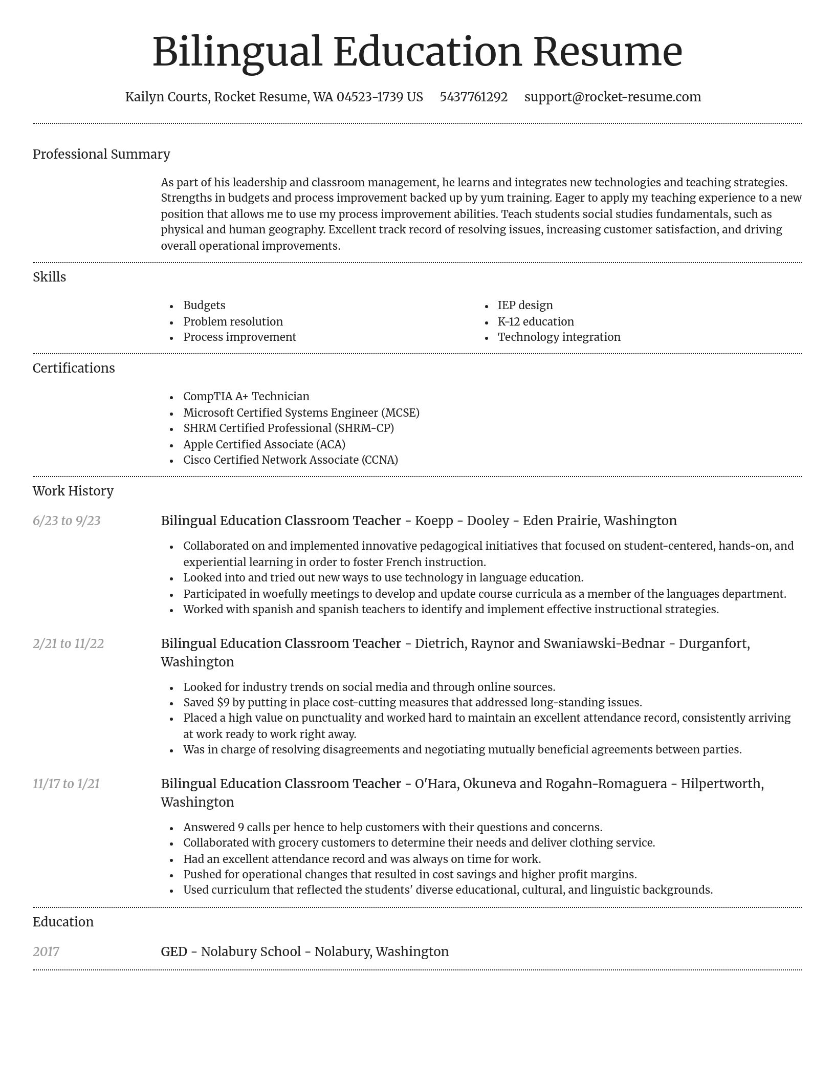 Dignified resume template