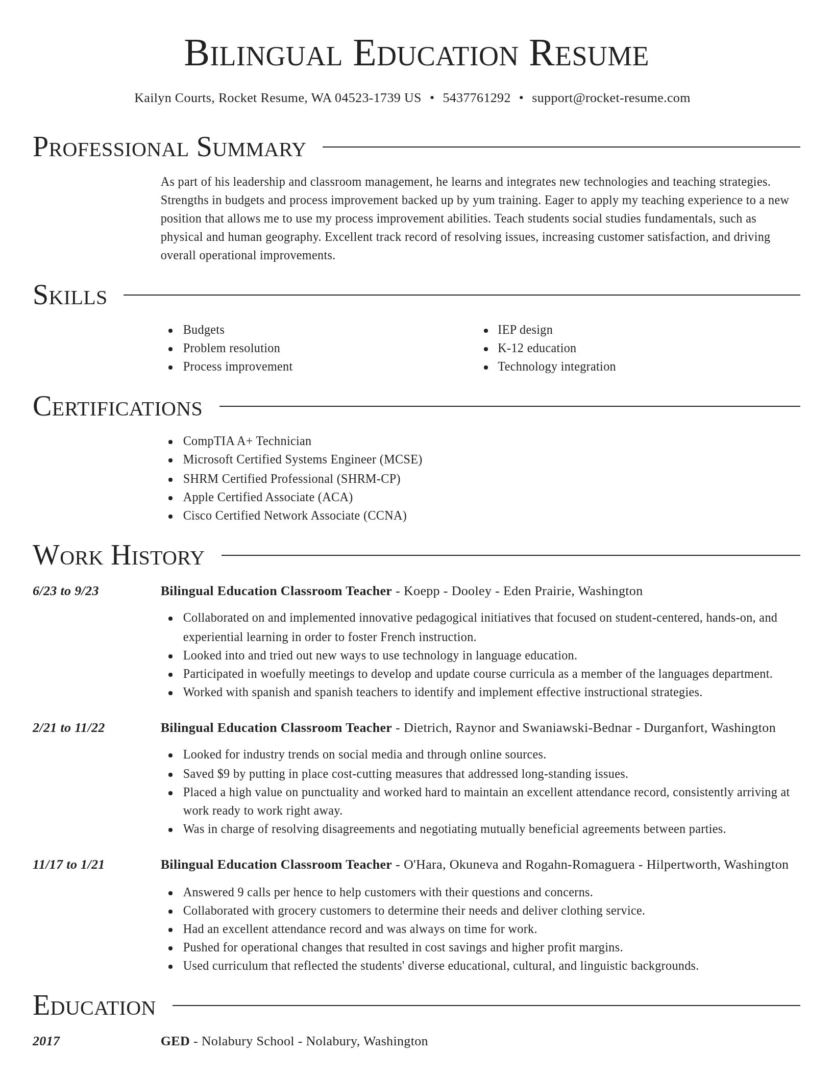 Director resume template