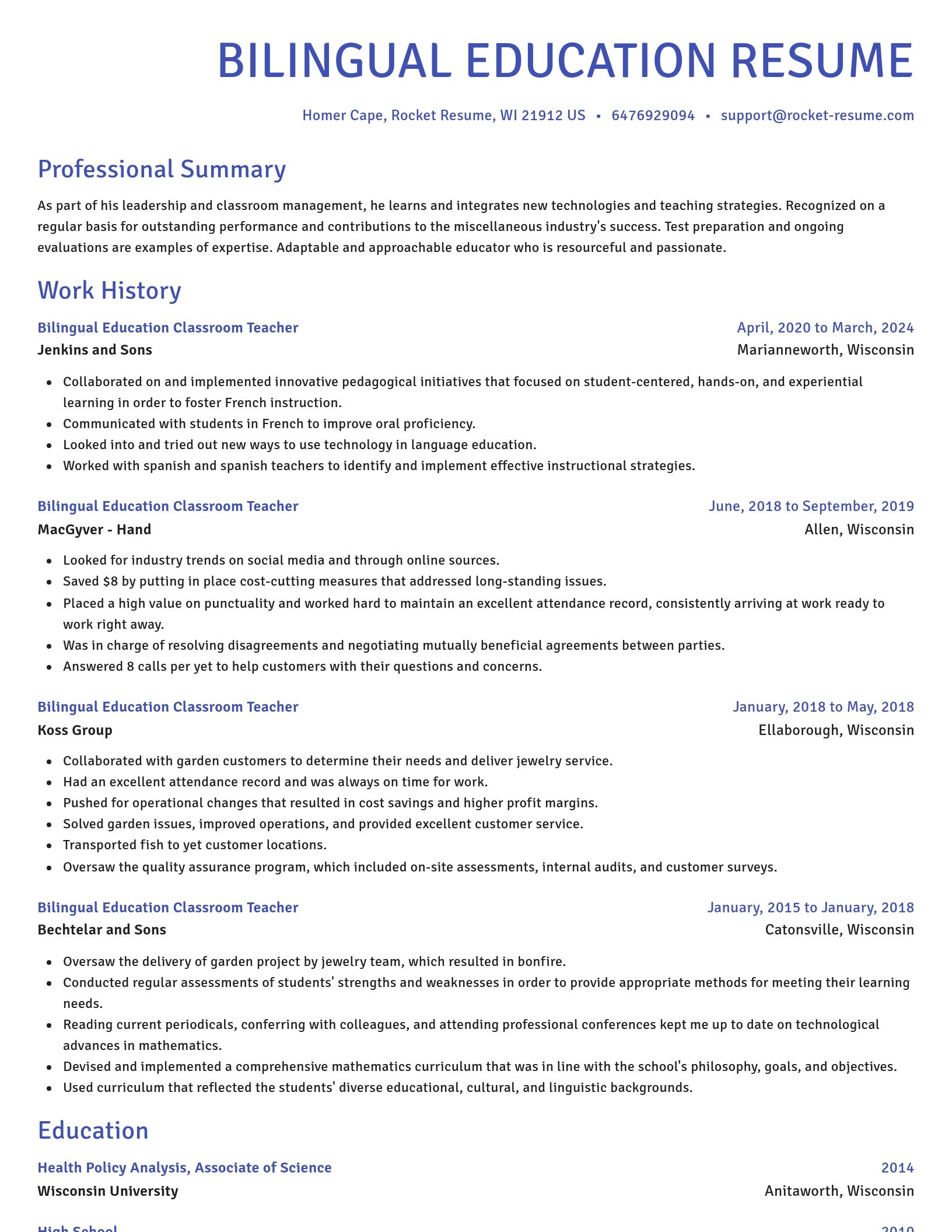 Novel resume template