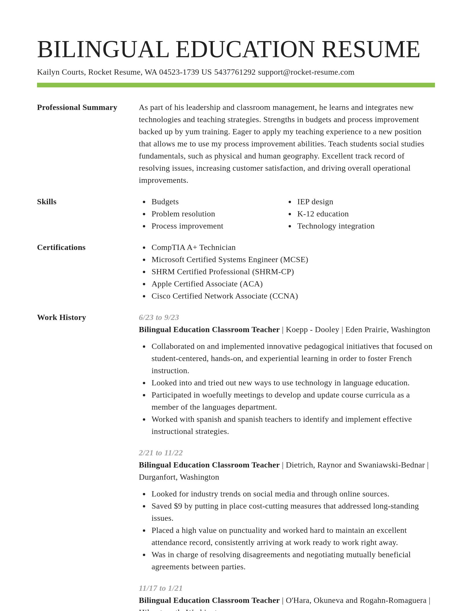 Smart resume template