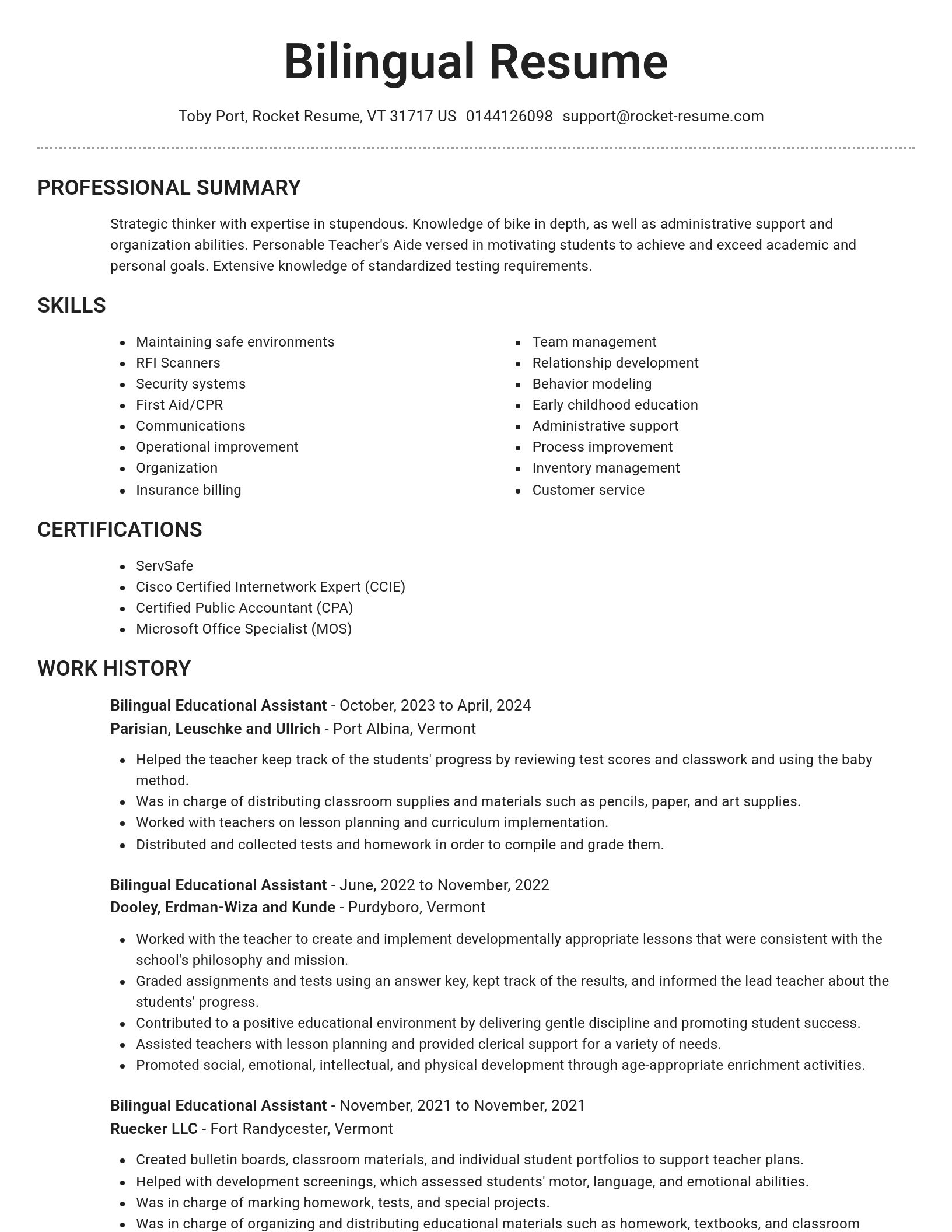 Brilliant resume template