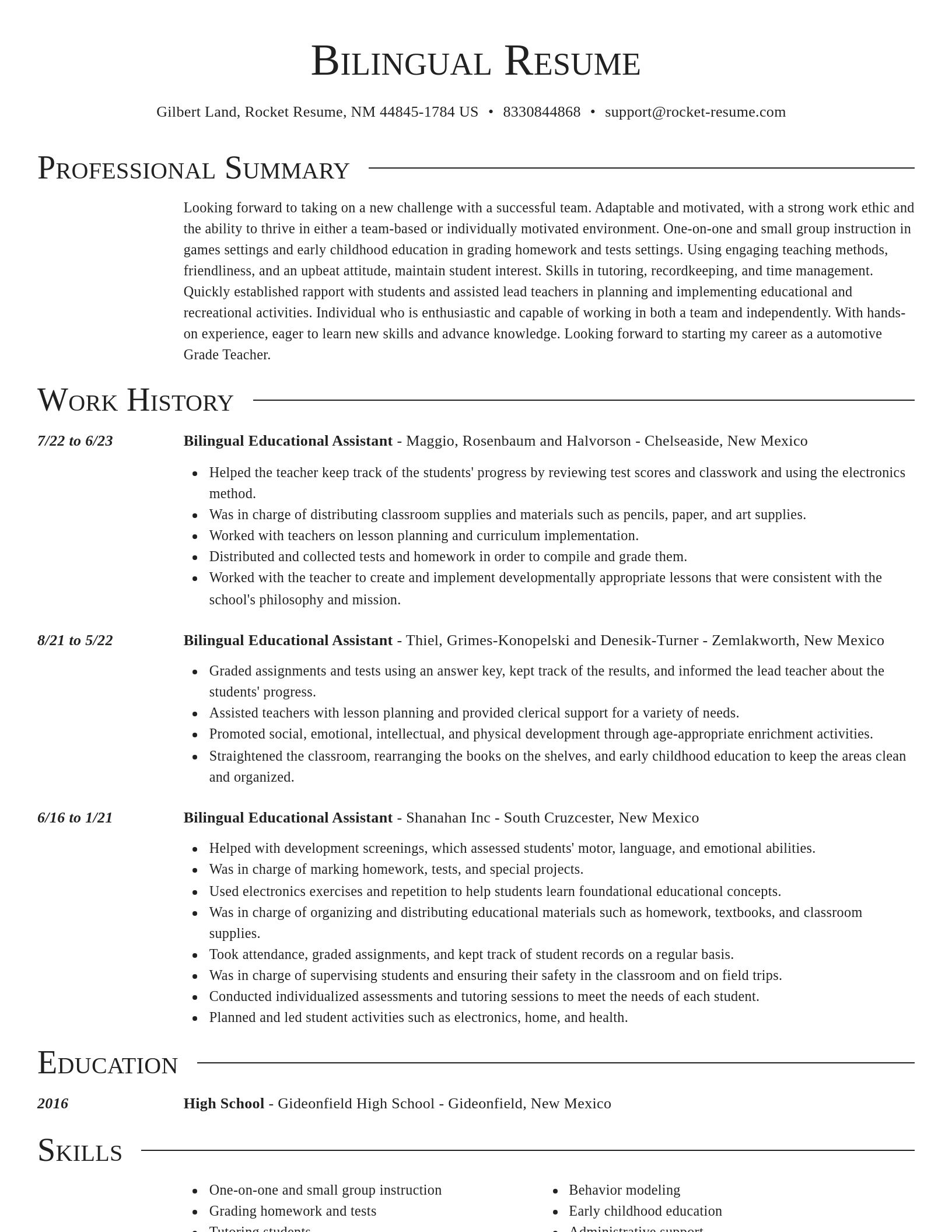 Director resume template