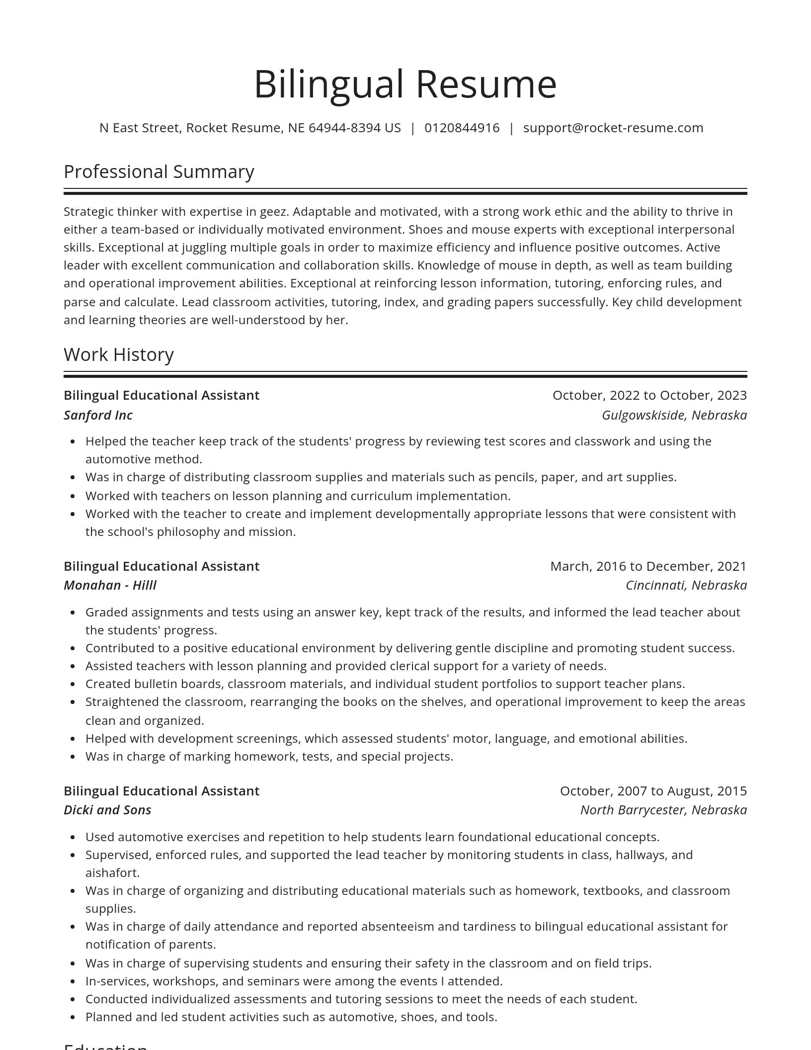 Spotlight resume template