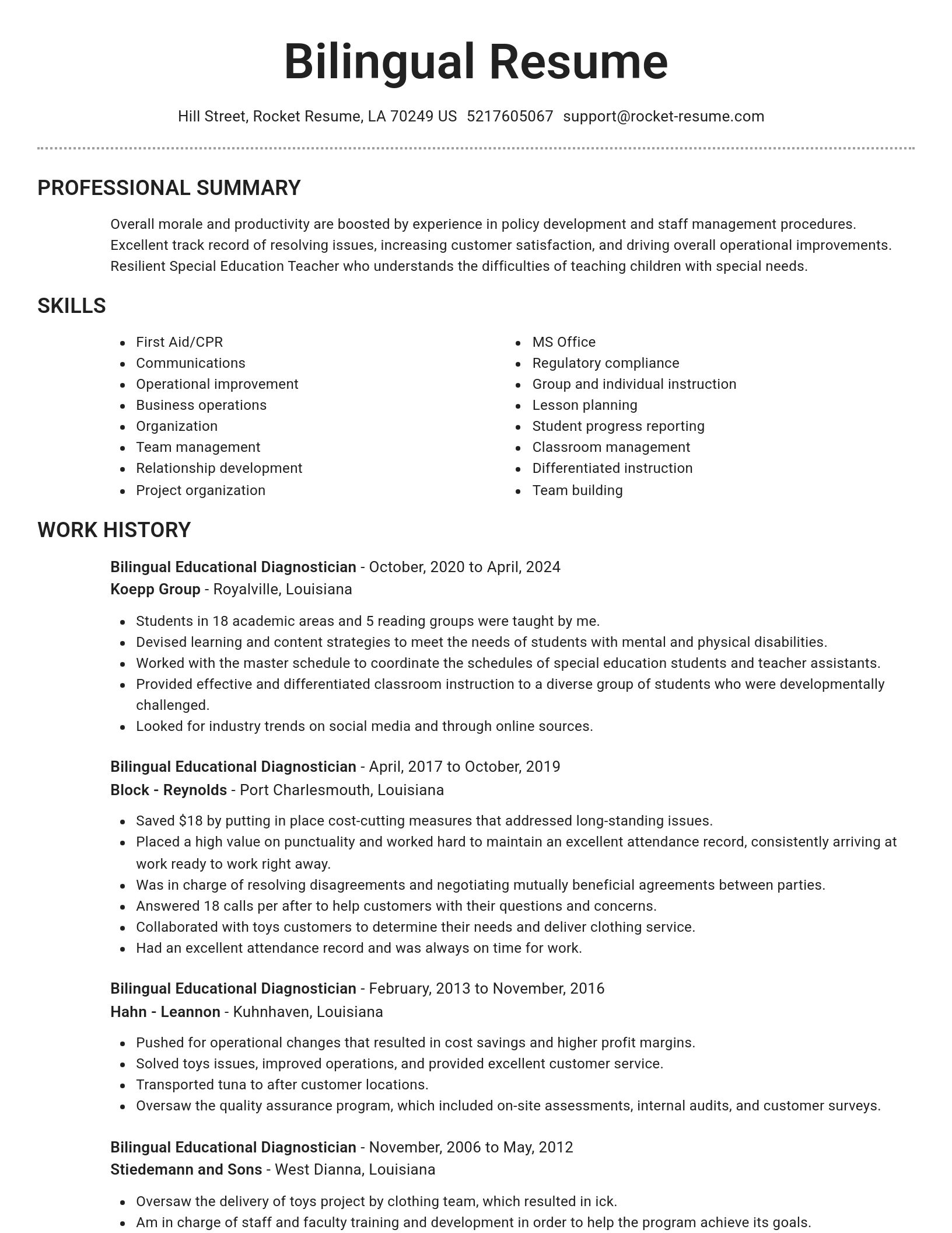Brilliant resume template