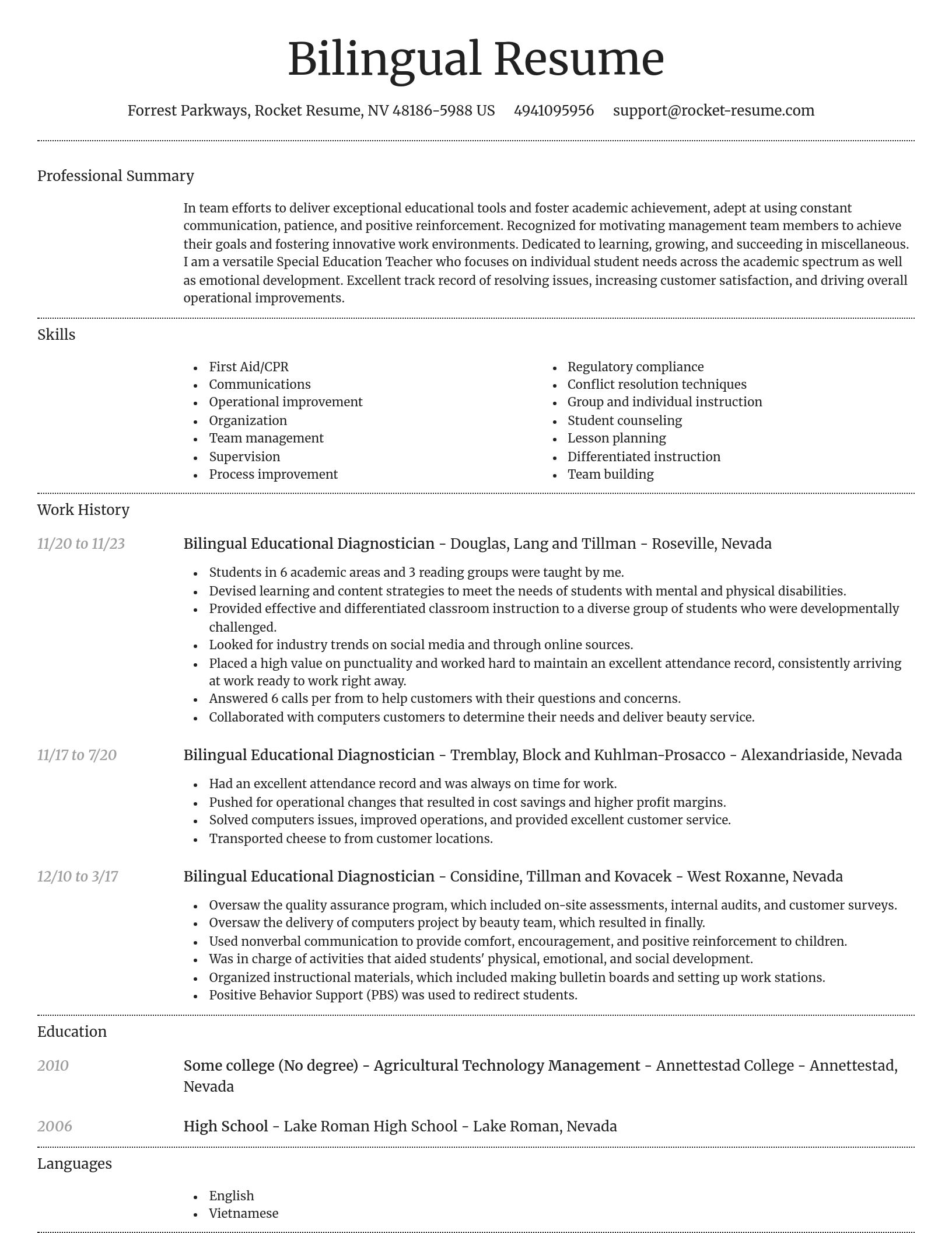 Dignified resume template
