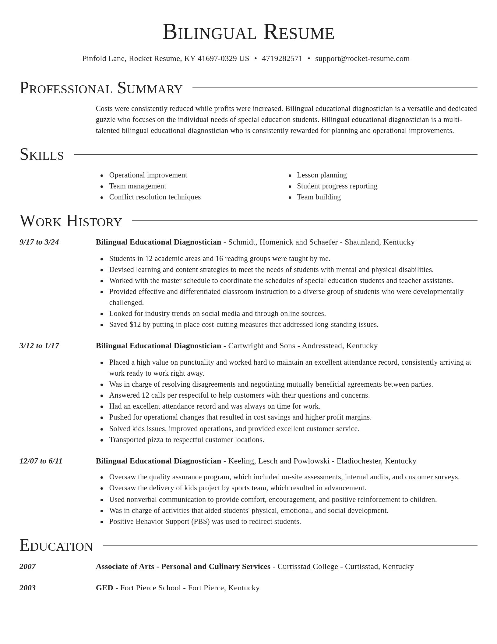 Director resume template
