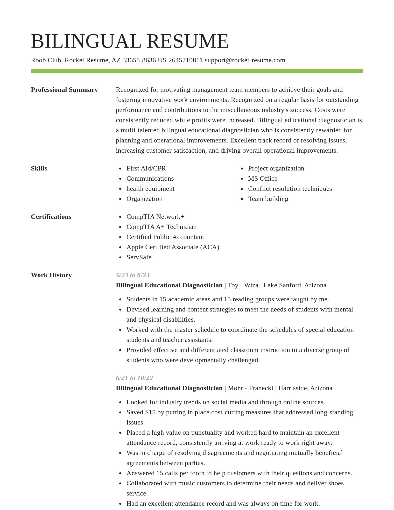 Smart resume template