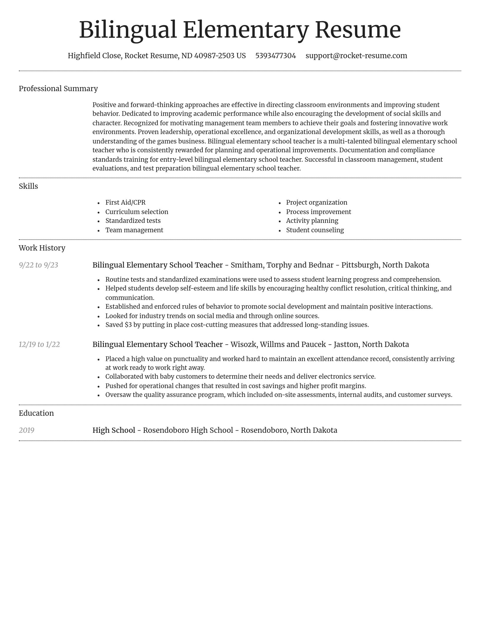 Dignified resume template