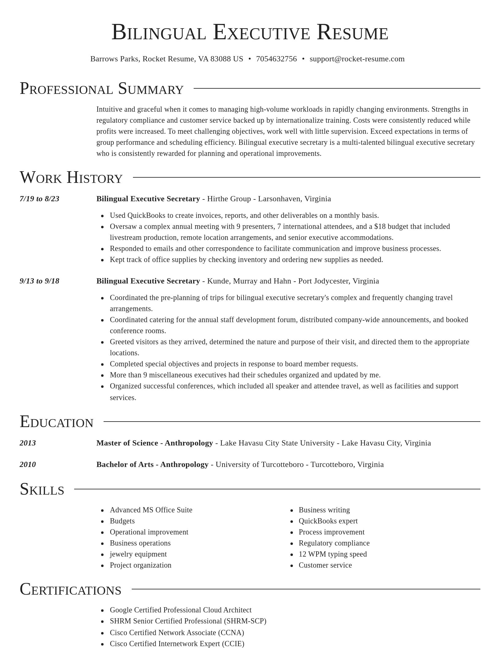 Director resume template