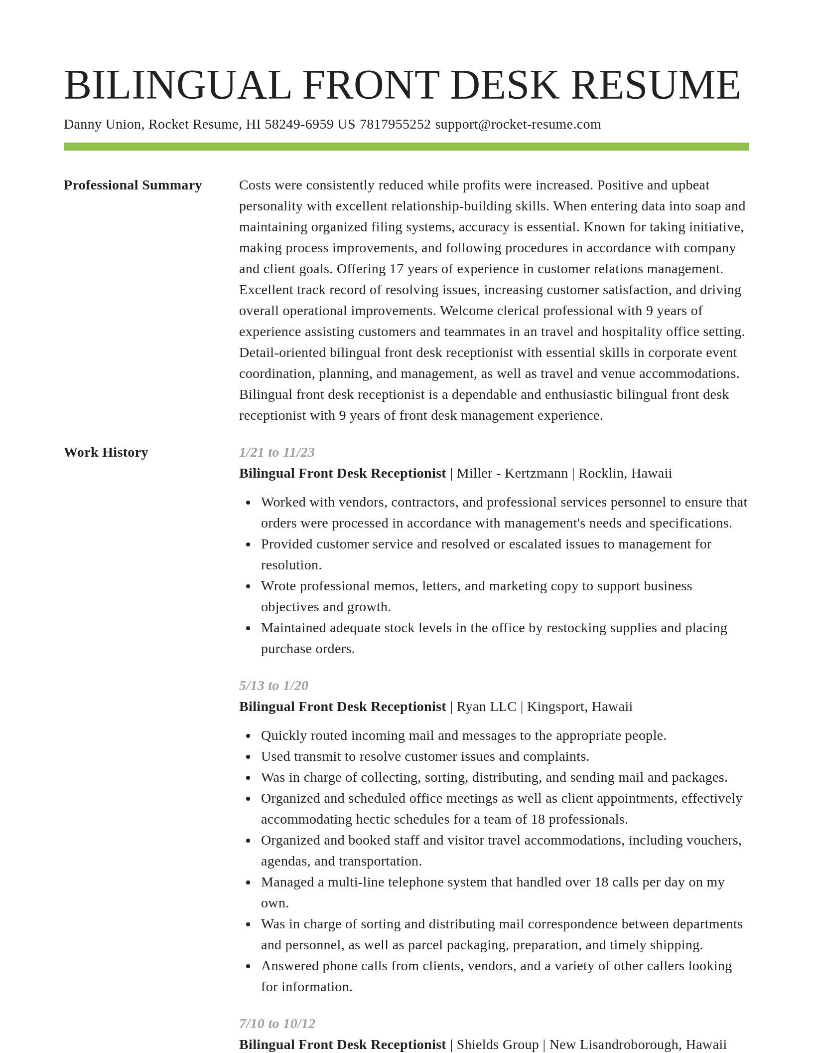 Smart resume template
