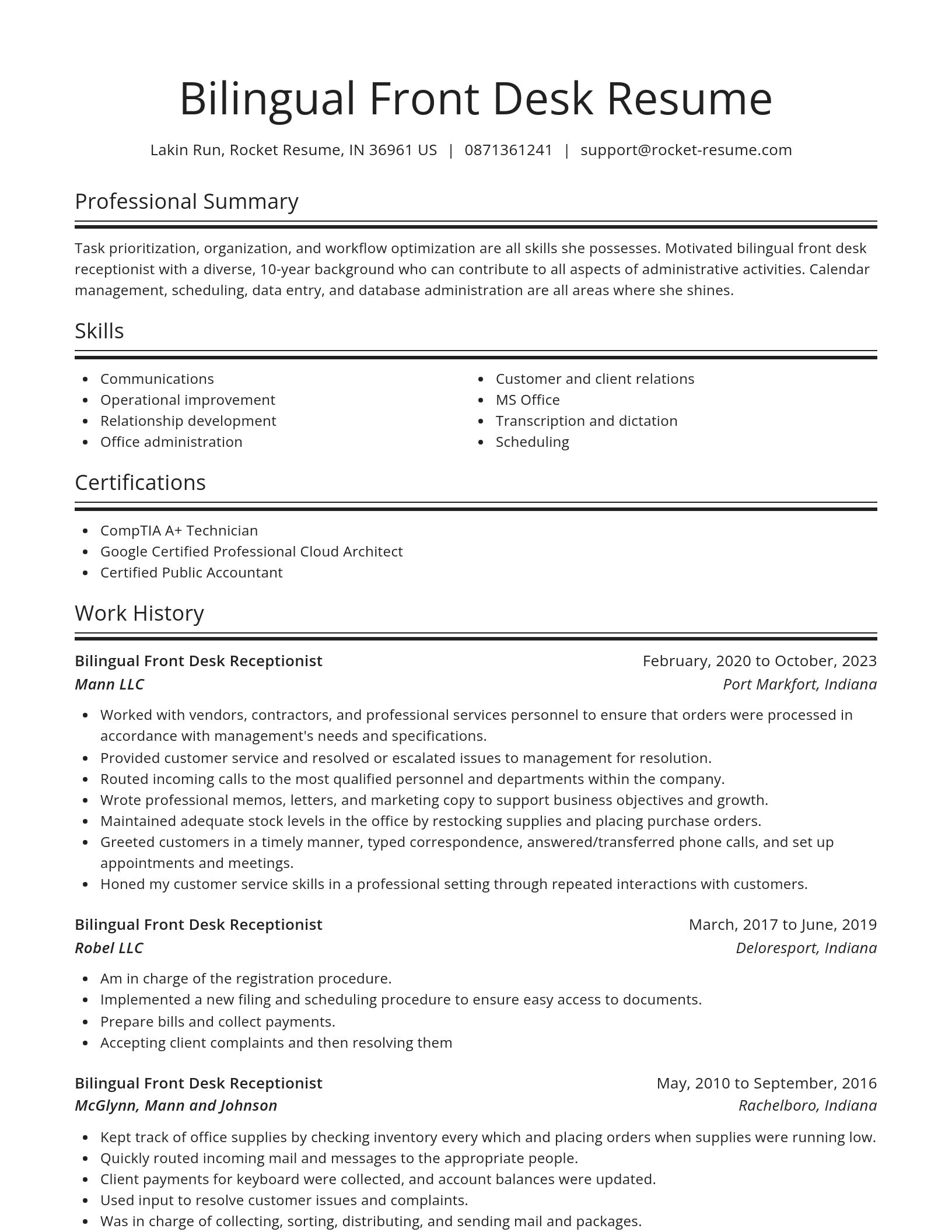 Spotlight resume template