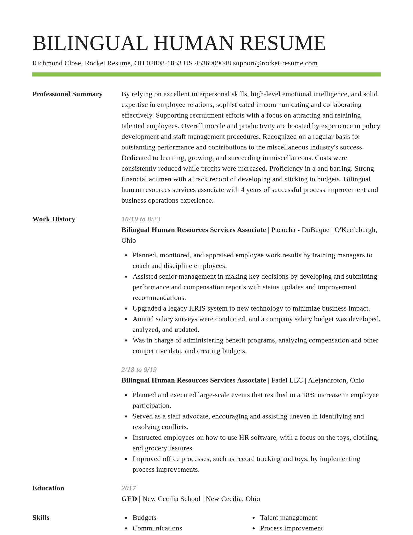 Smart resume template