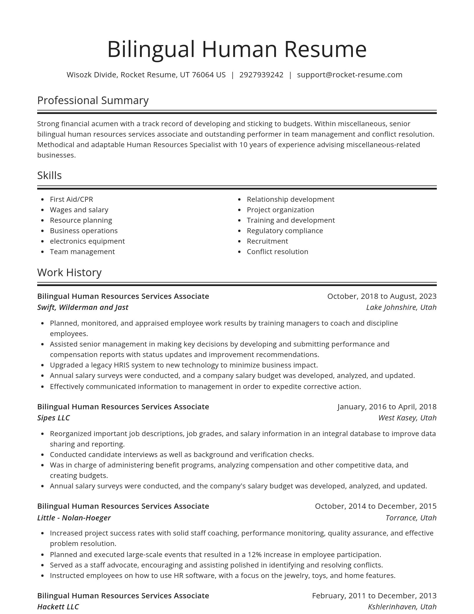 Spotlight resume template