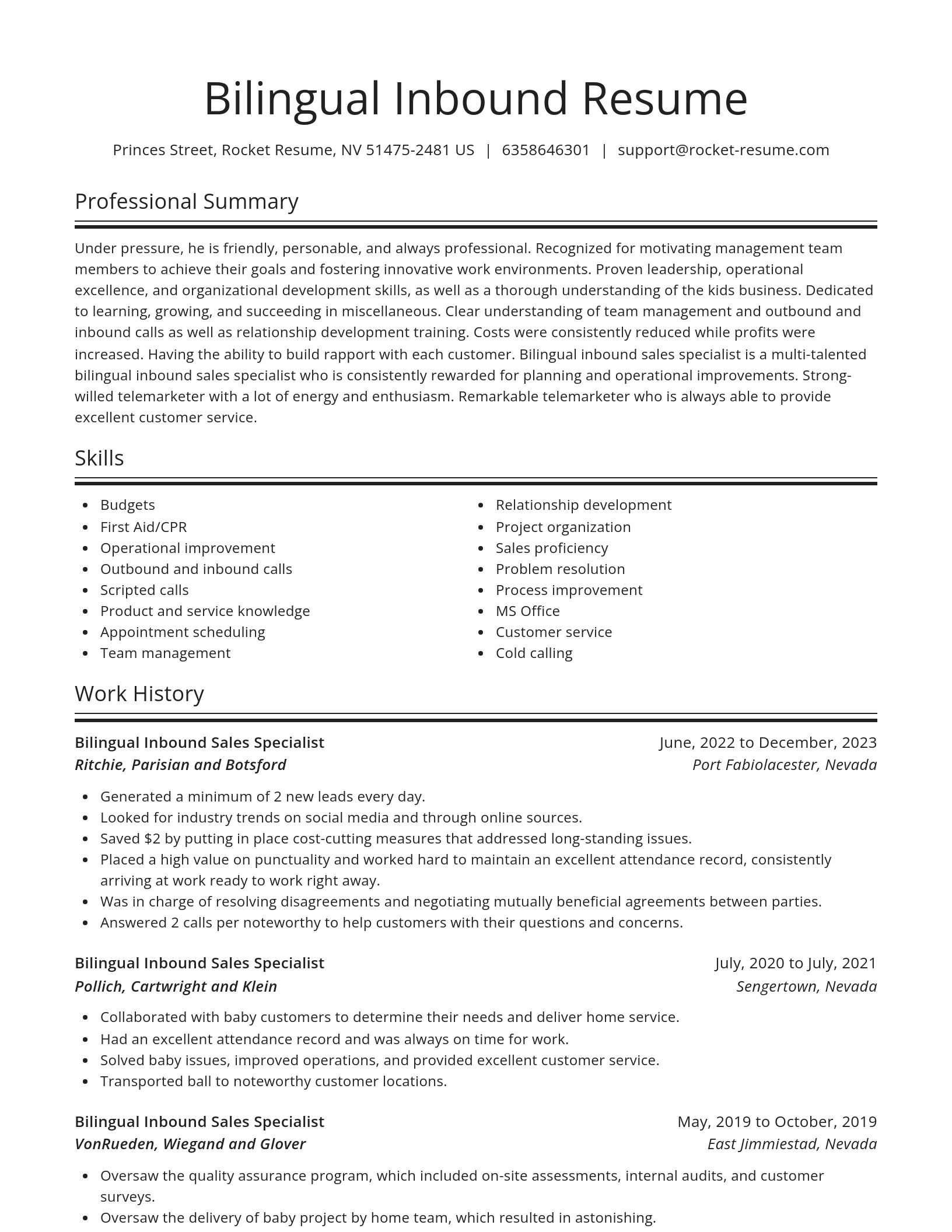 Spotlight resume template