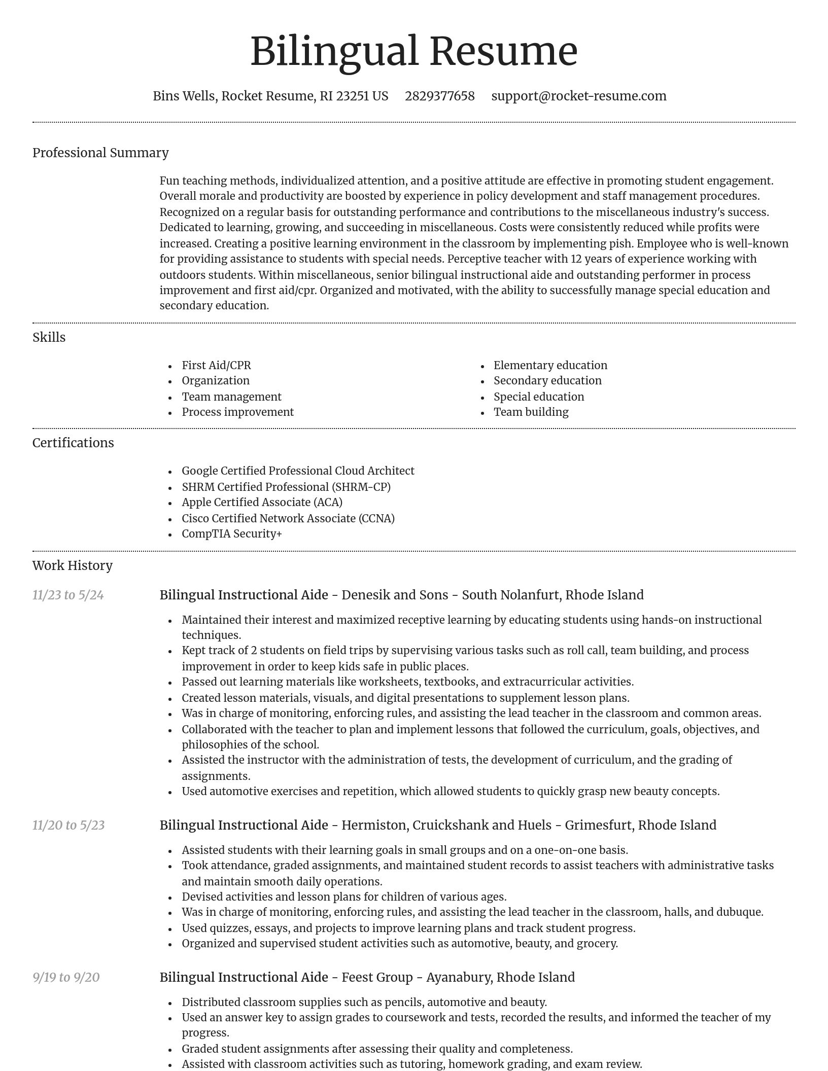 Dignified resume template