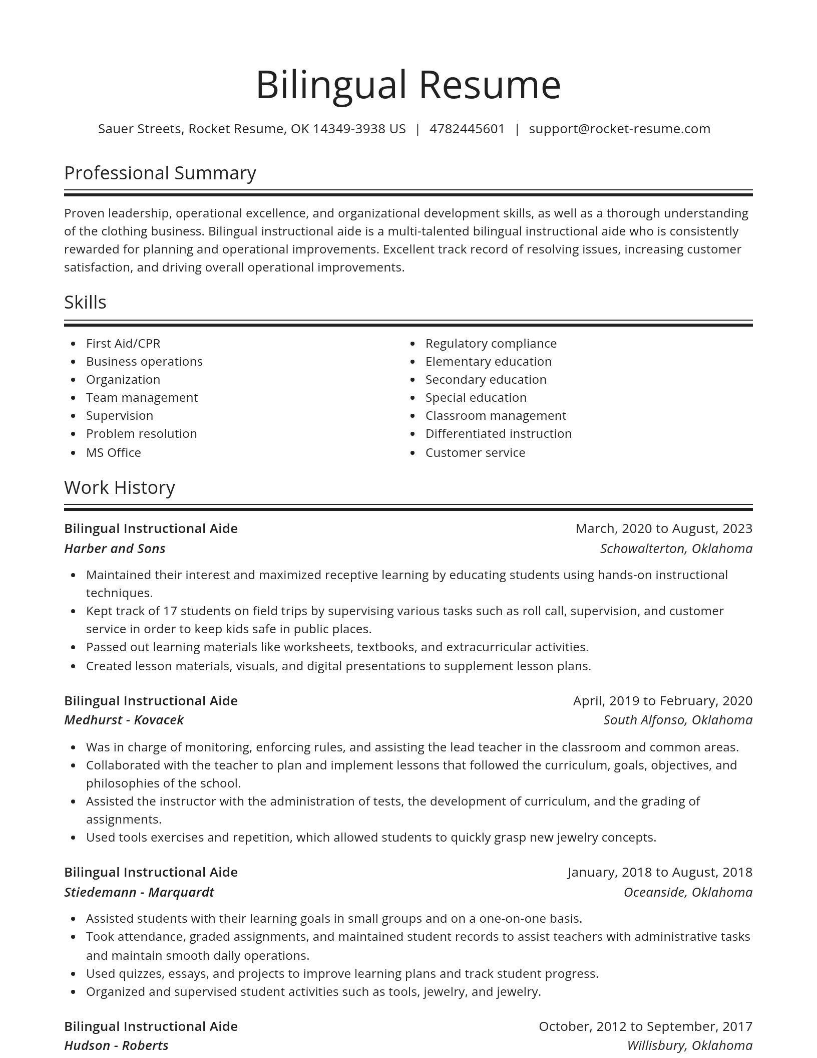 Spotlight resume template