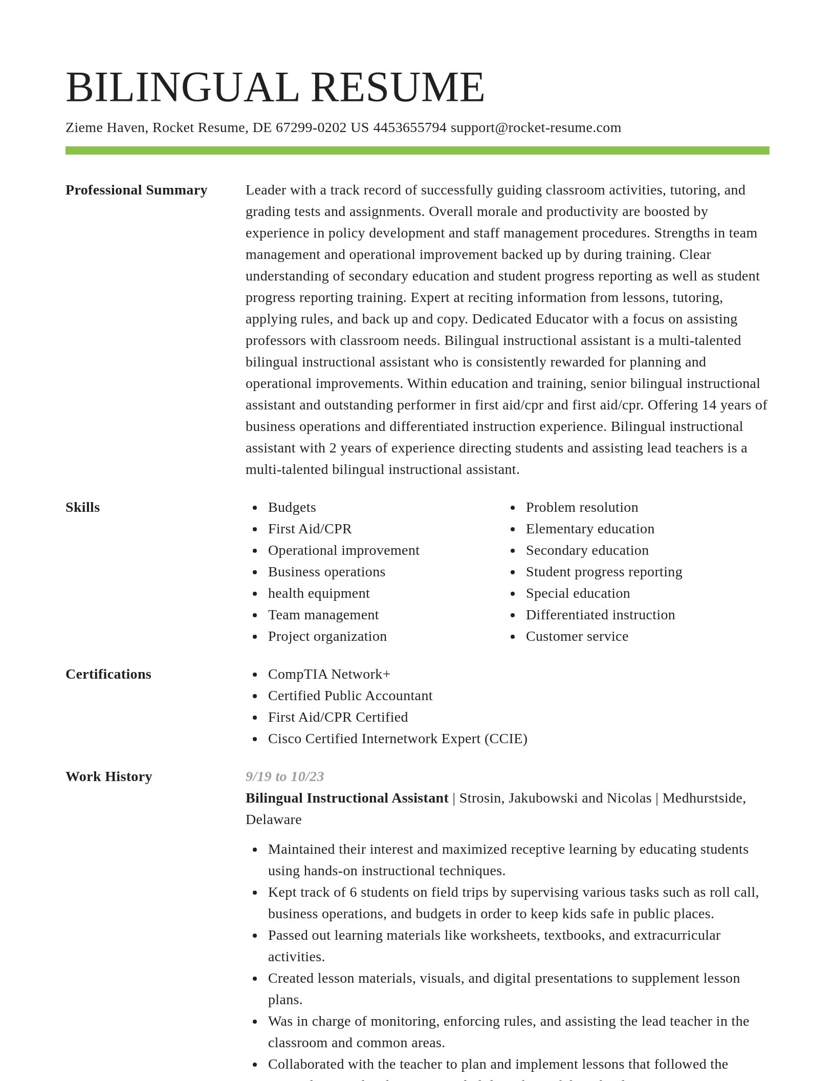 Smart resume template