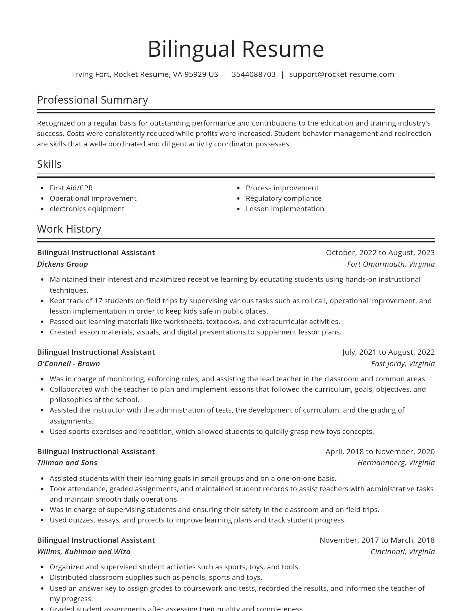 Spotlight resume template