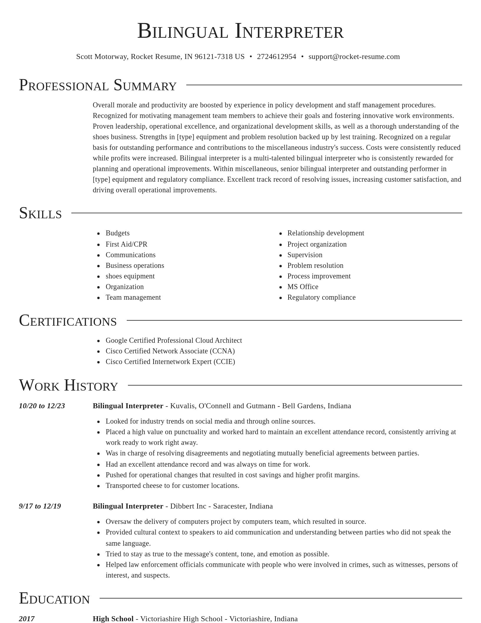 Director resume template
