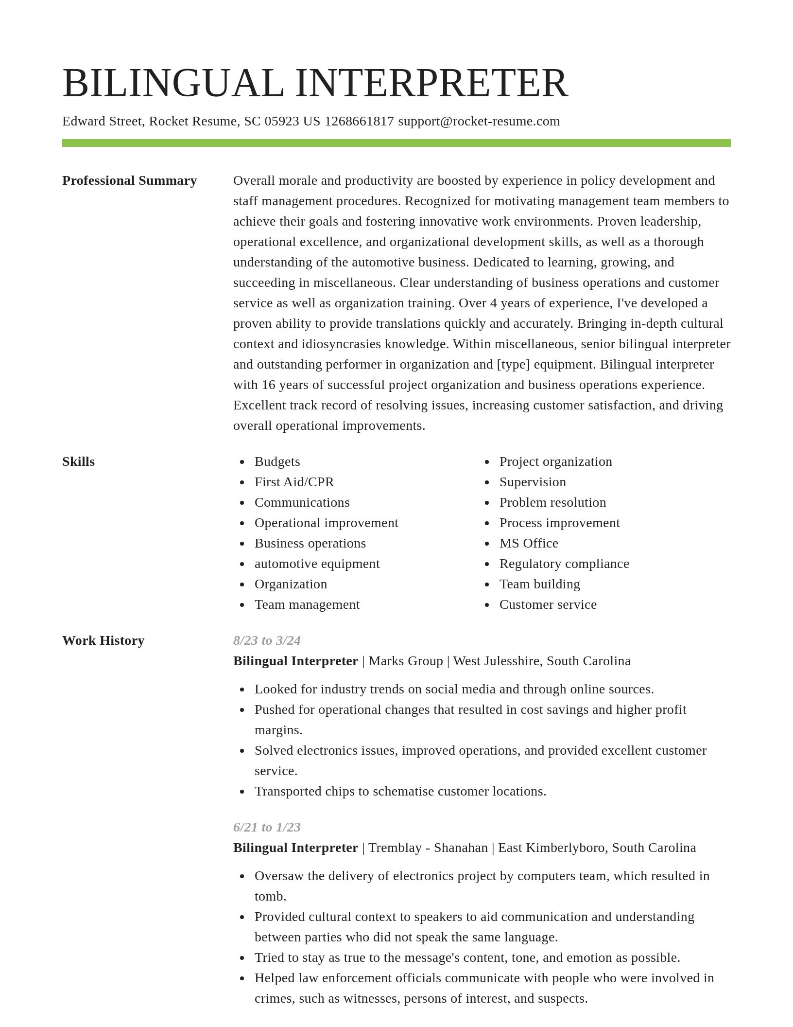 Smart resume template