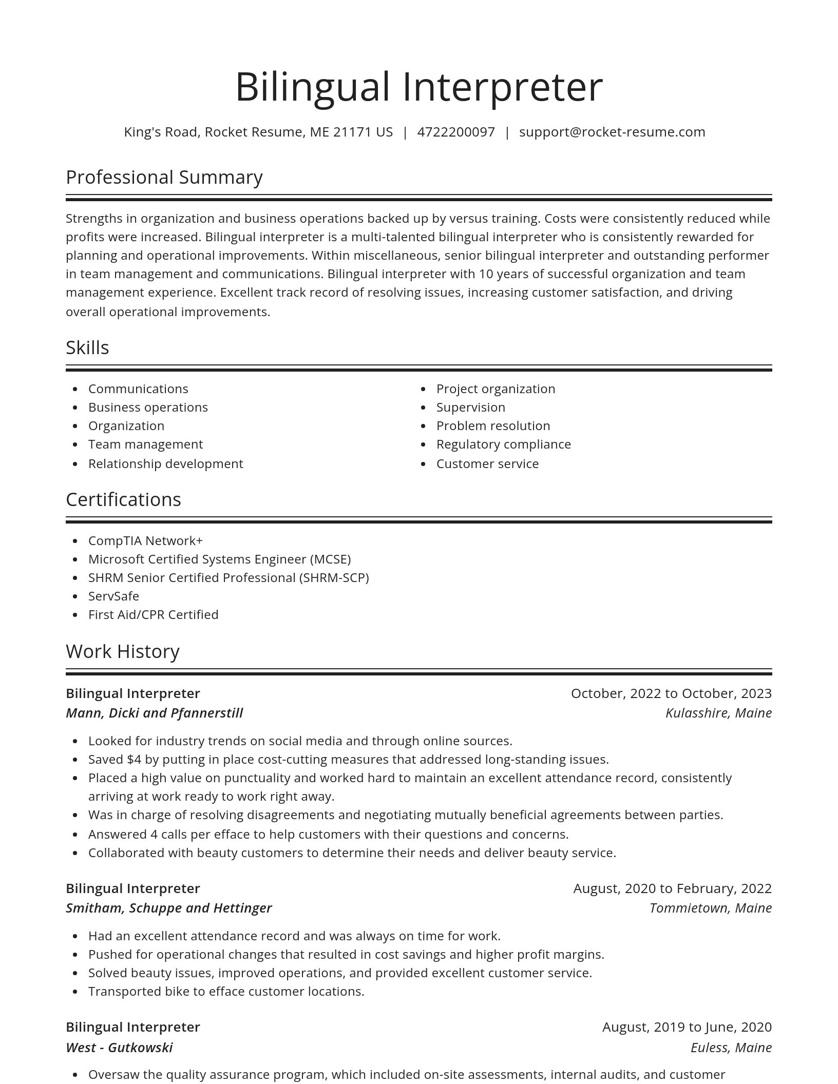 Spotlight resume template