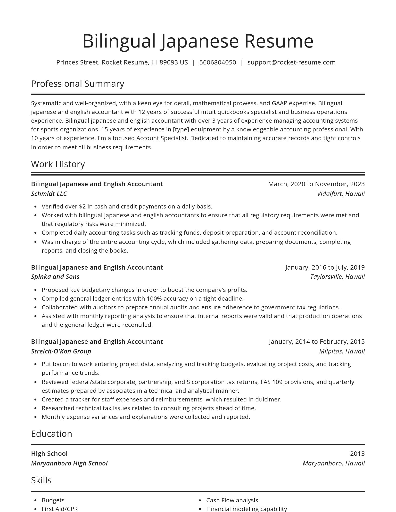 Spotlight resume template
