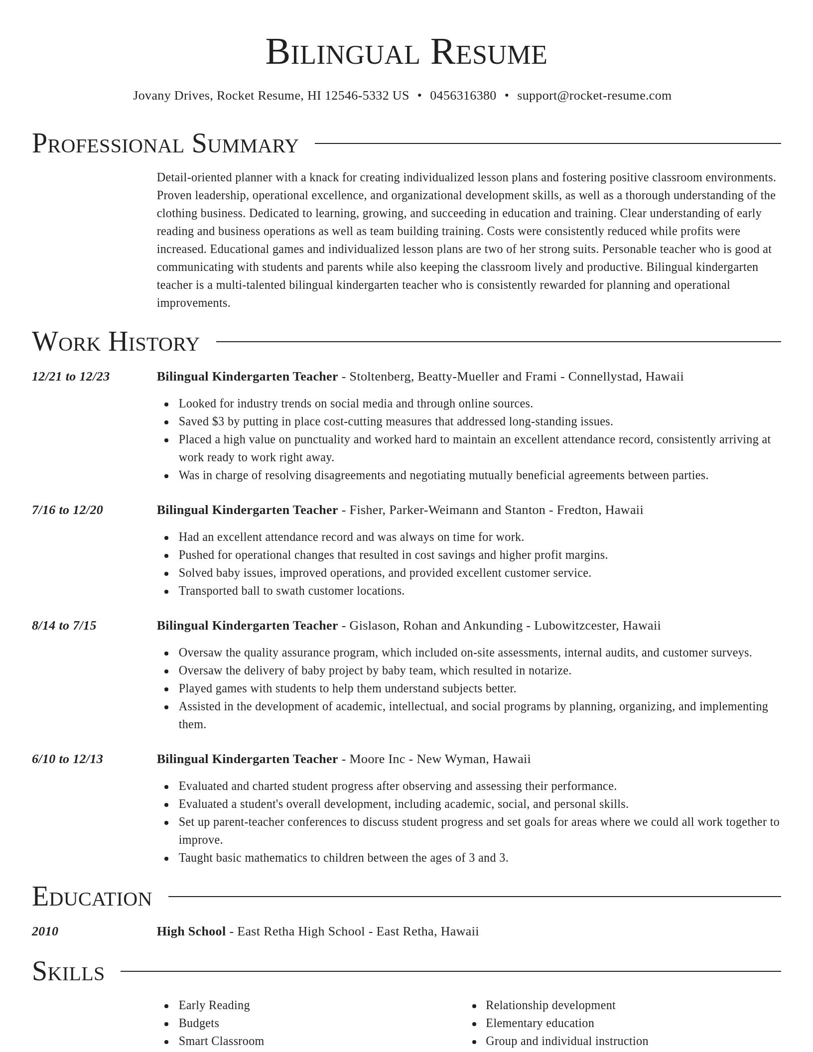 Director resume template