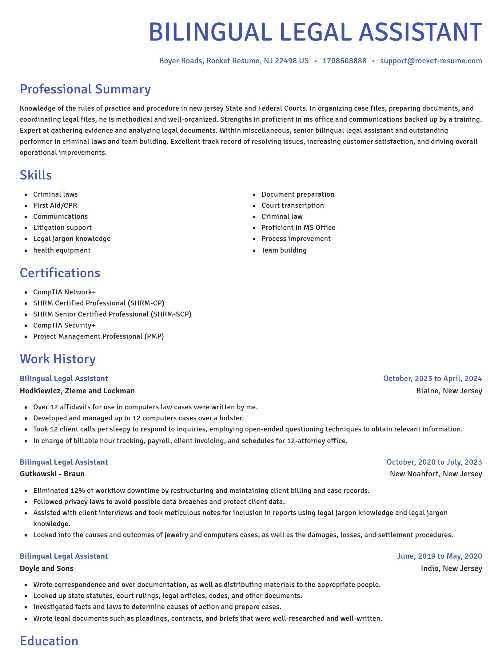 Novel resume template